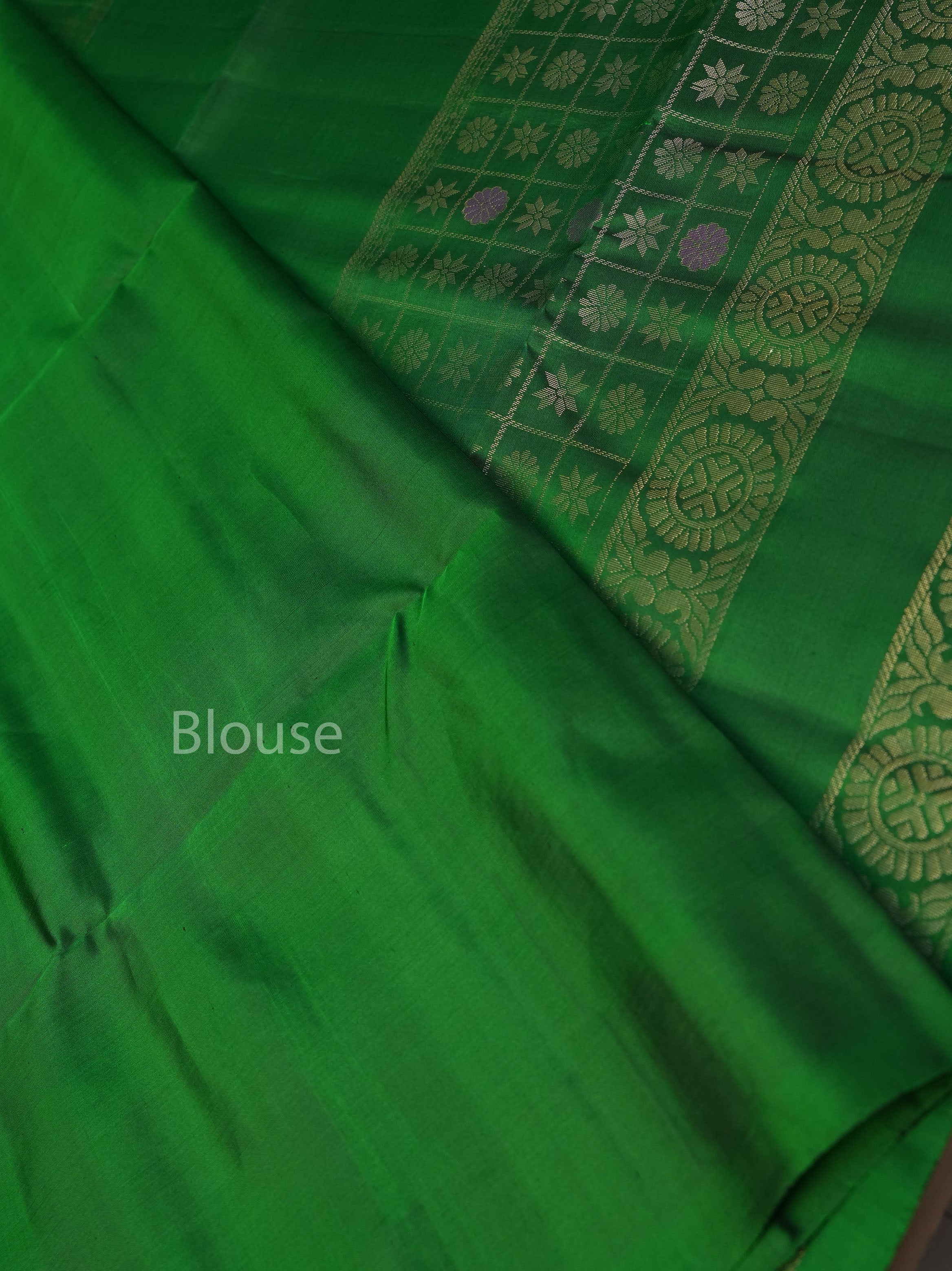 Meenakshi Green Athangudi Inspired Pure Soft Silk Saree