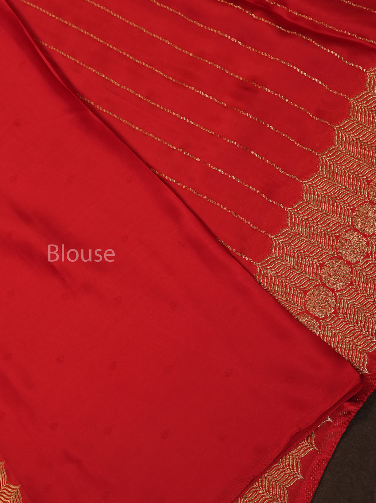 Red Banarasi Satin Silk Saree