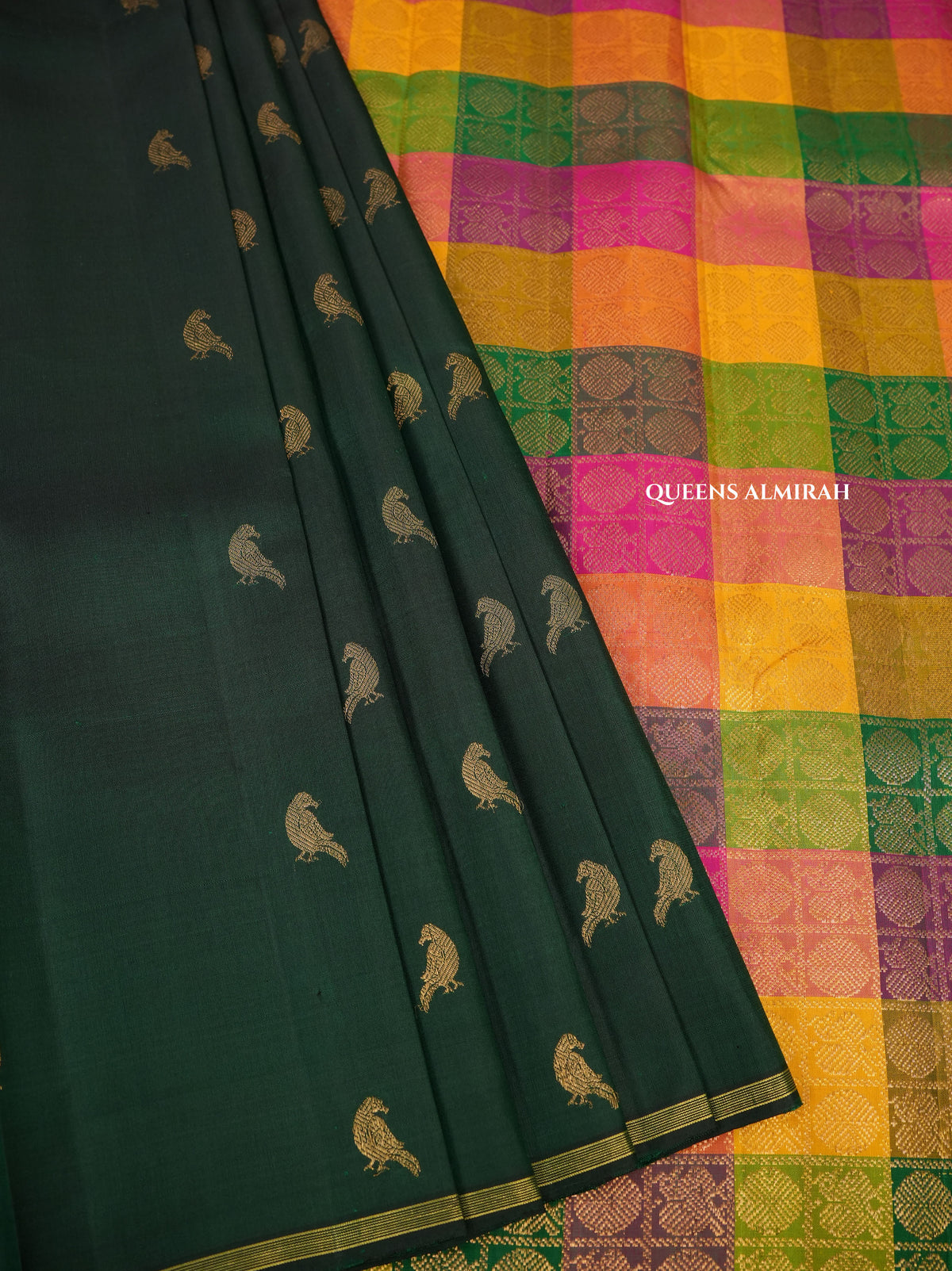 Green With Pazhum Pazhamum Pure Kanchivaram Silk Saree