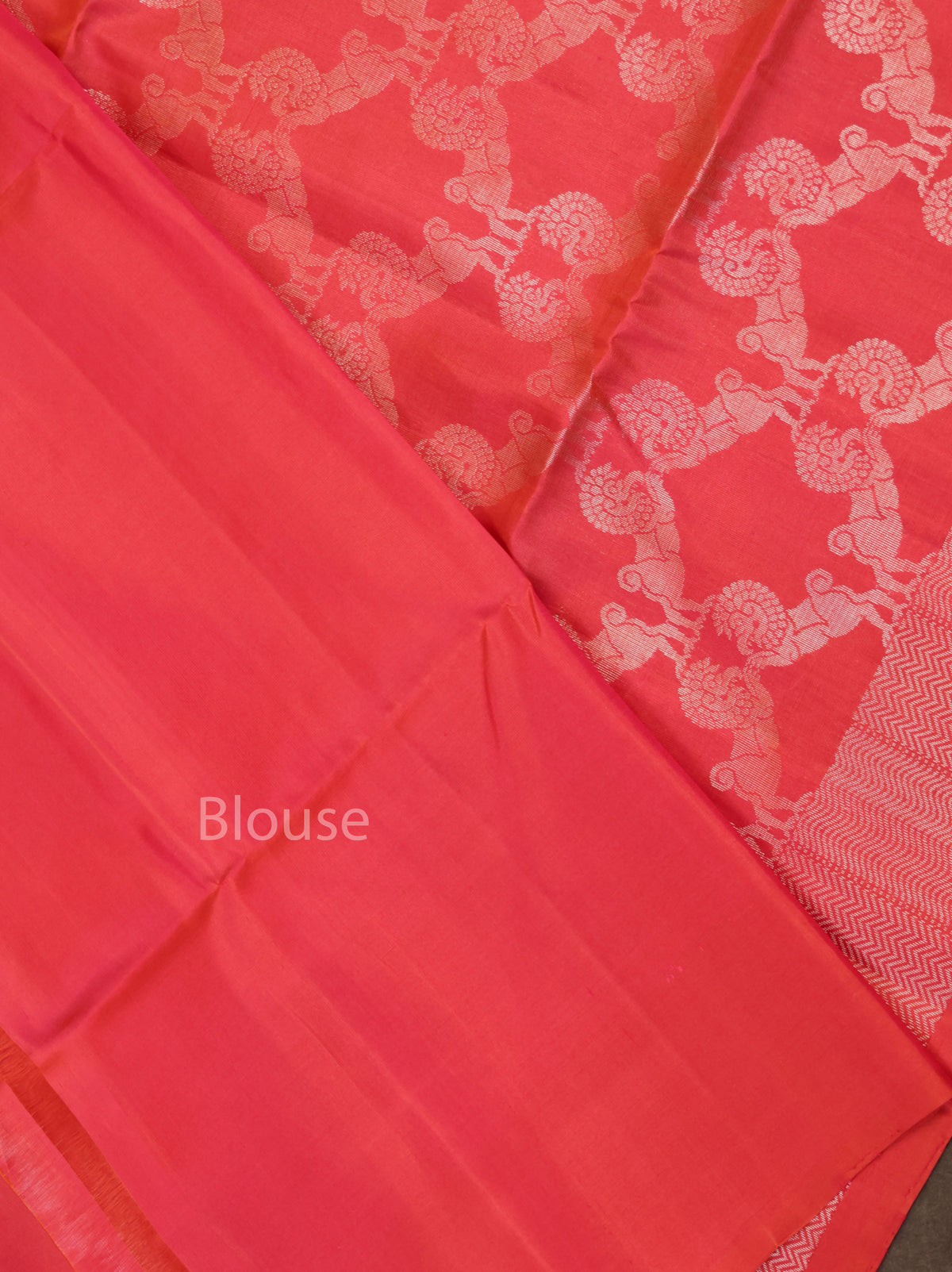 Carmine Pink Pure Soft Silk Saree
