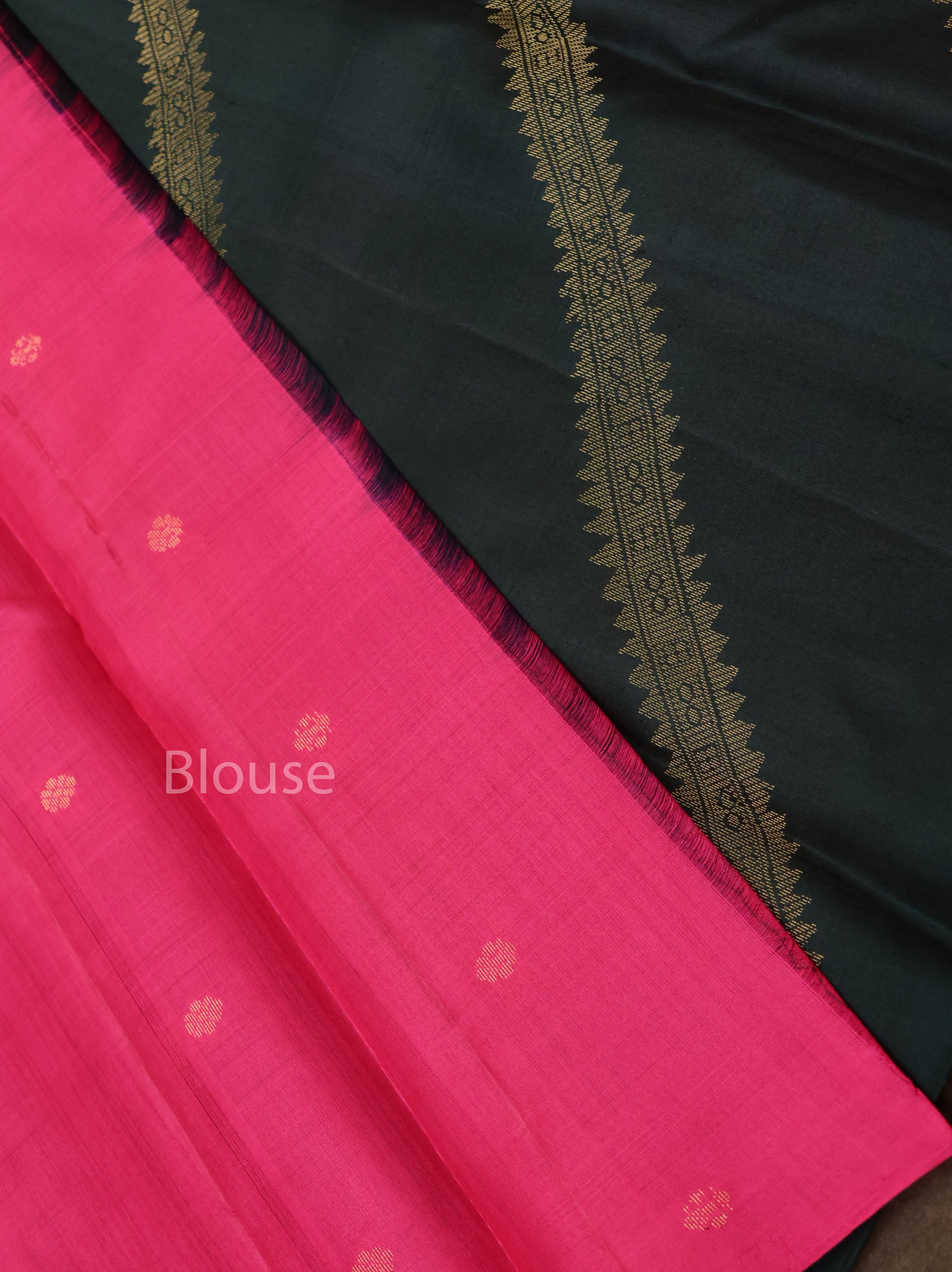 Dark Bottle Green Pure Kanchivaram Silk Saree