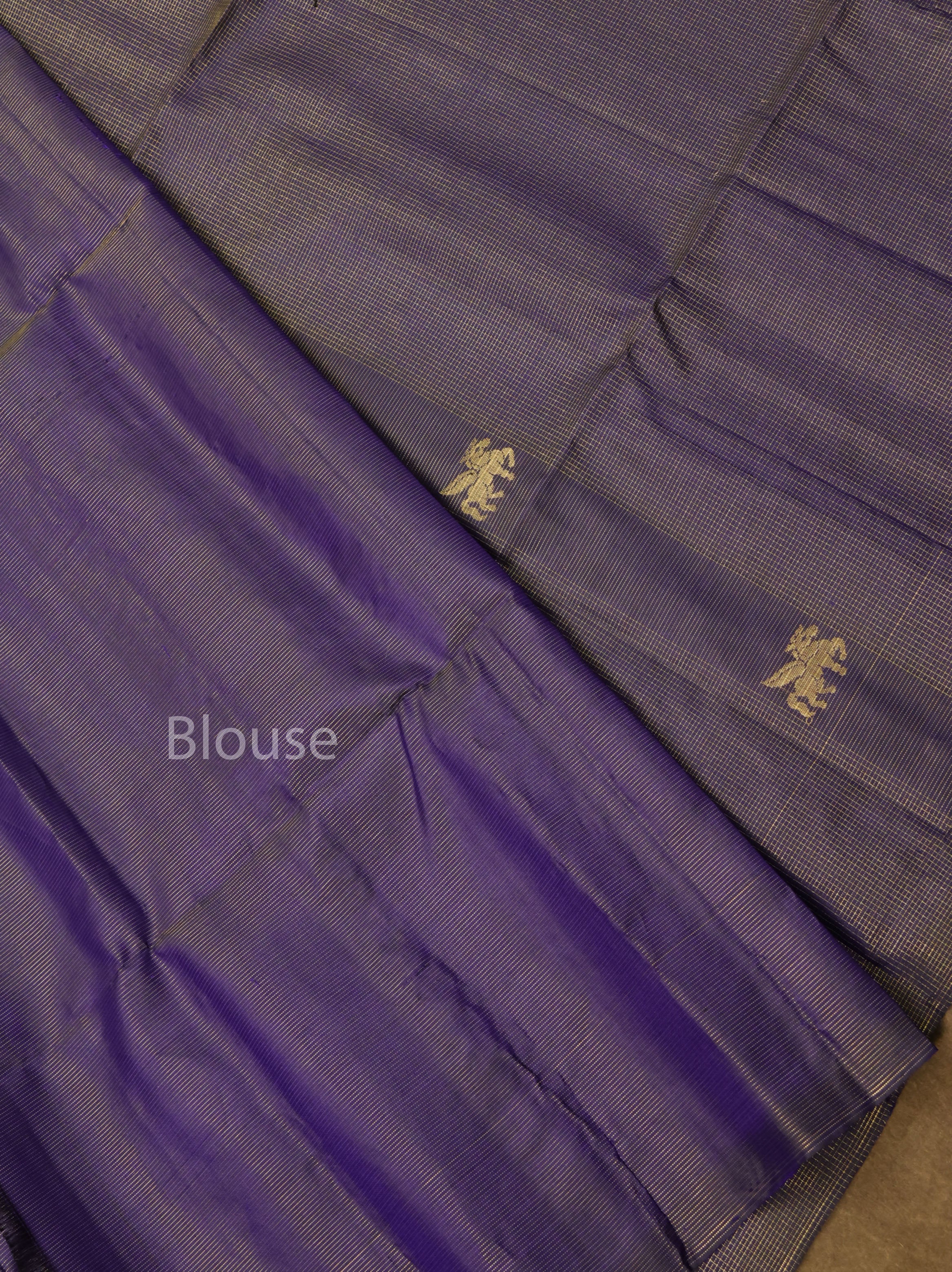 Dark Navy Blue Pure Soft Silk Saree