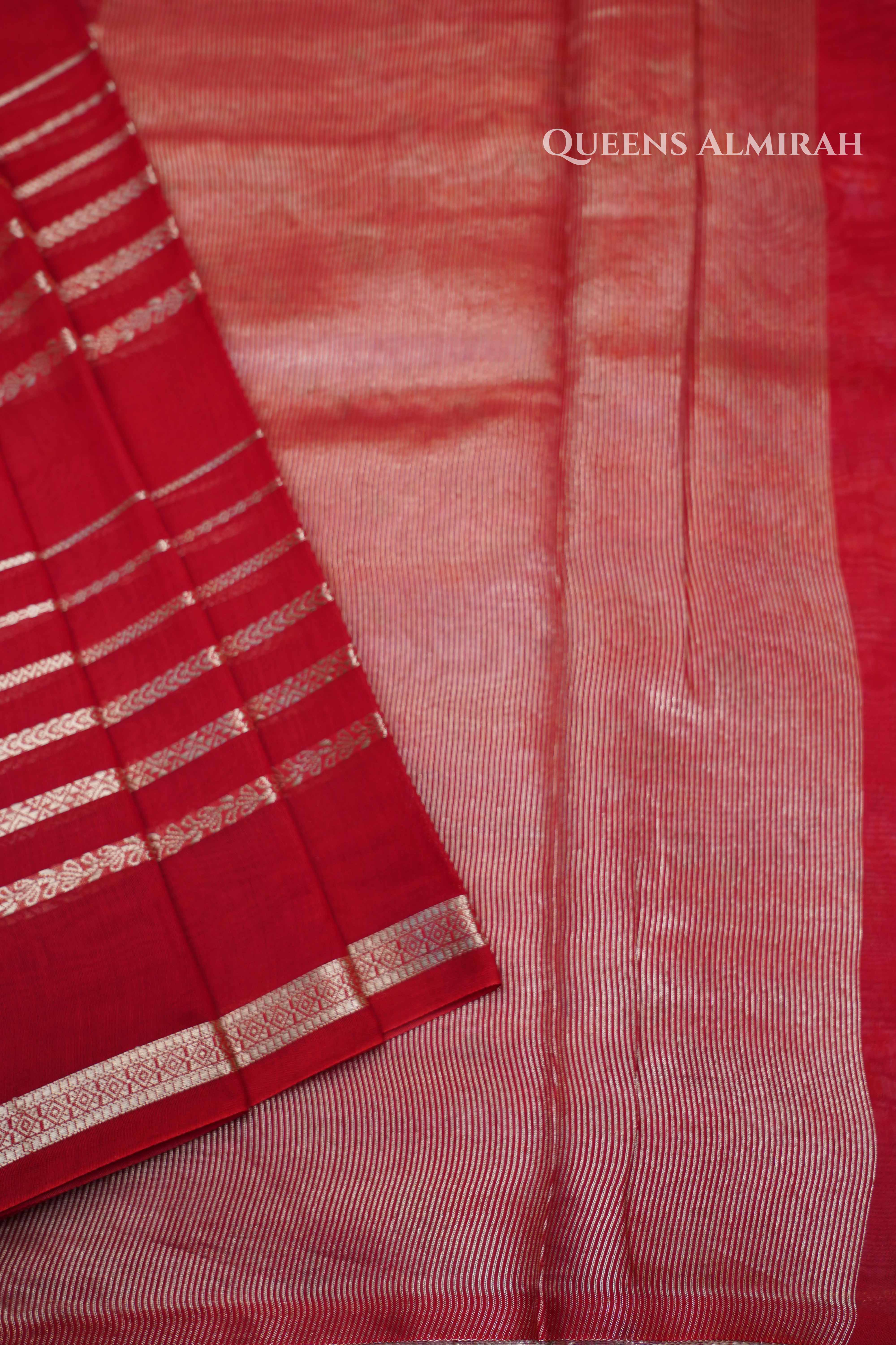 Maroon Chanderi Silk Cotton Saree
