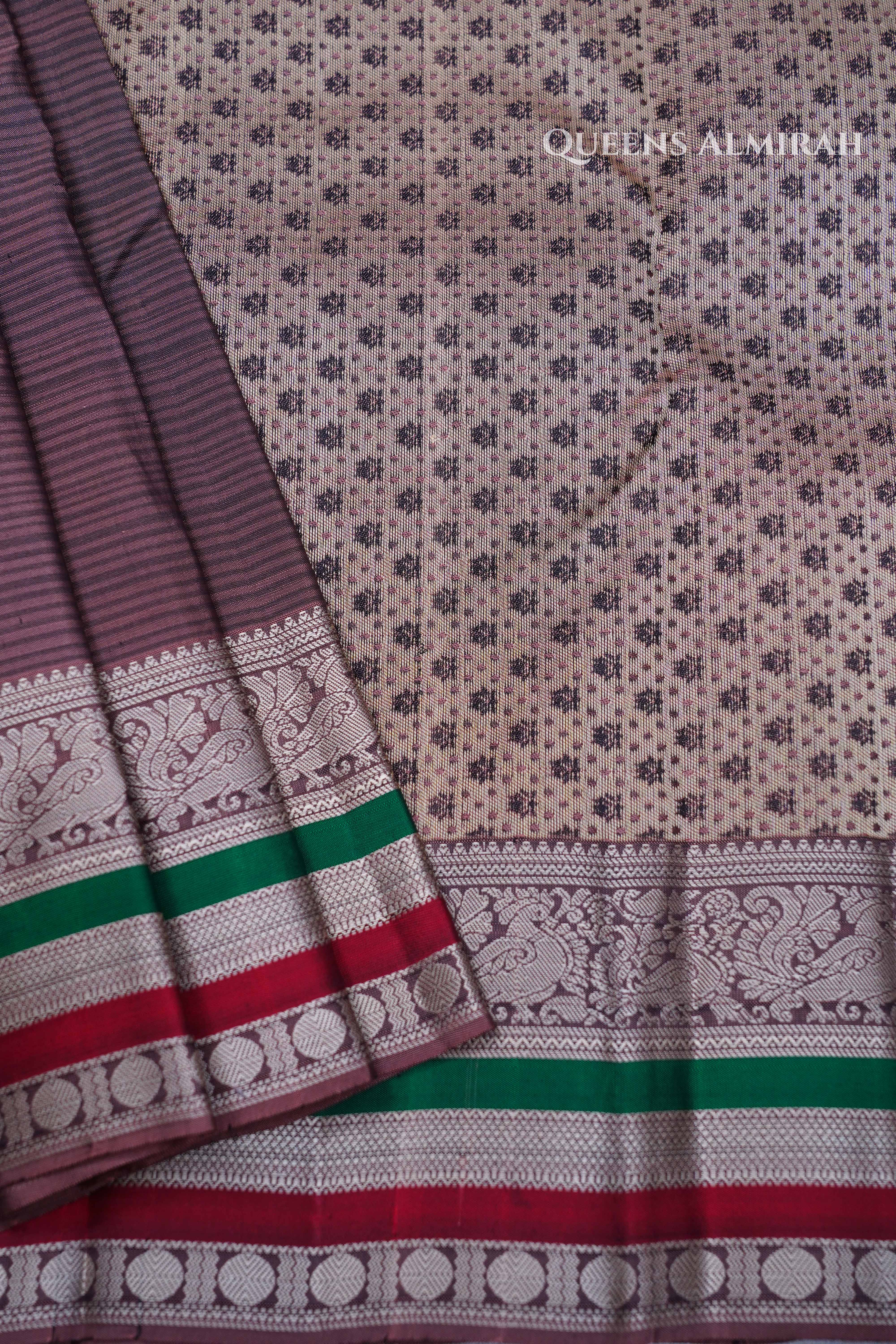 Chocolate Brown Pure Kanchivaram Silk Saree