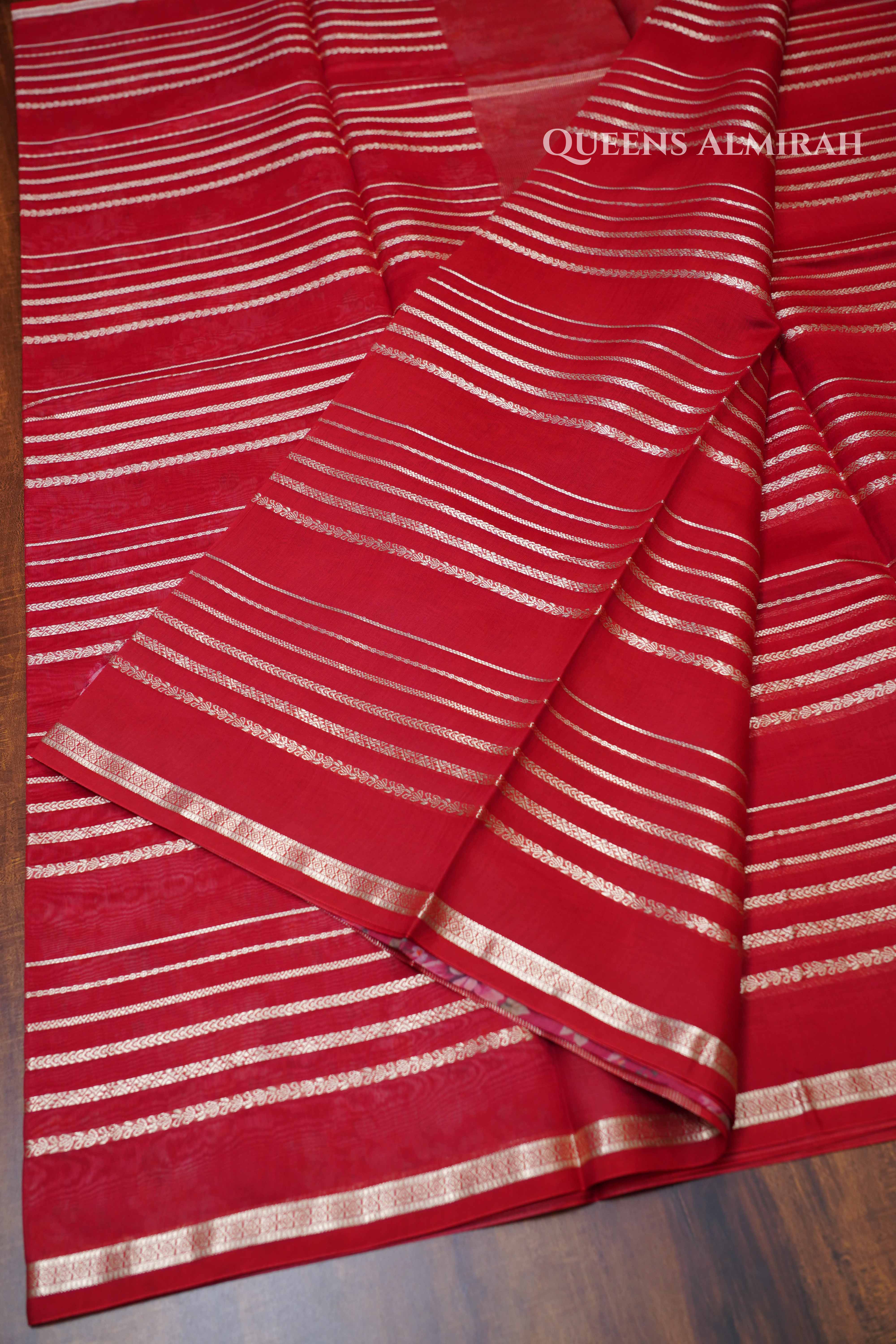 Maroon Chanderi Silk Cotton Saree
