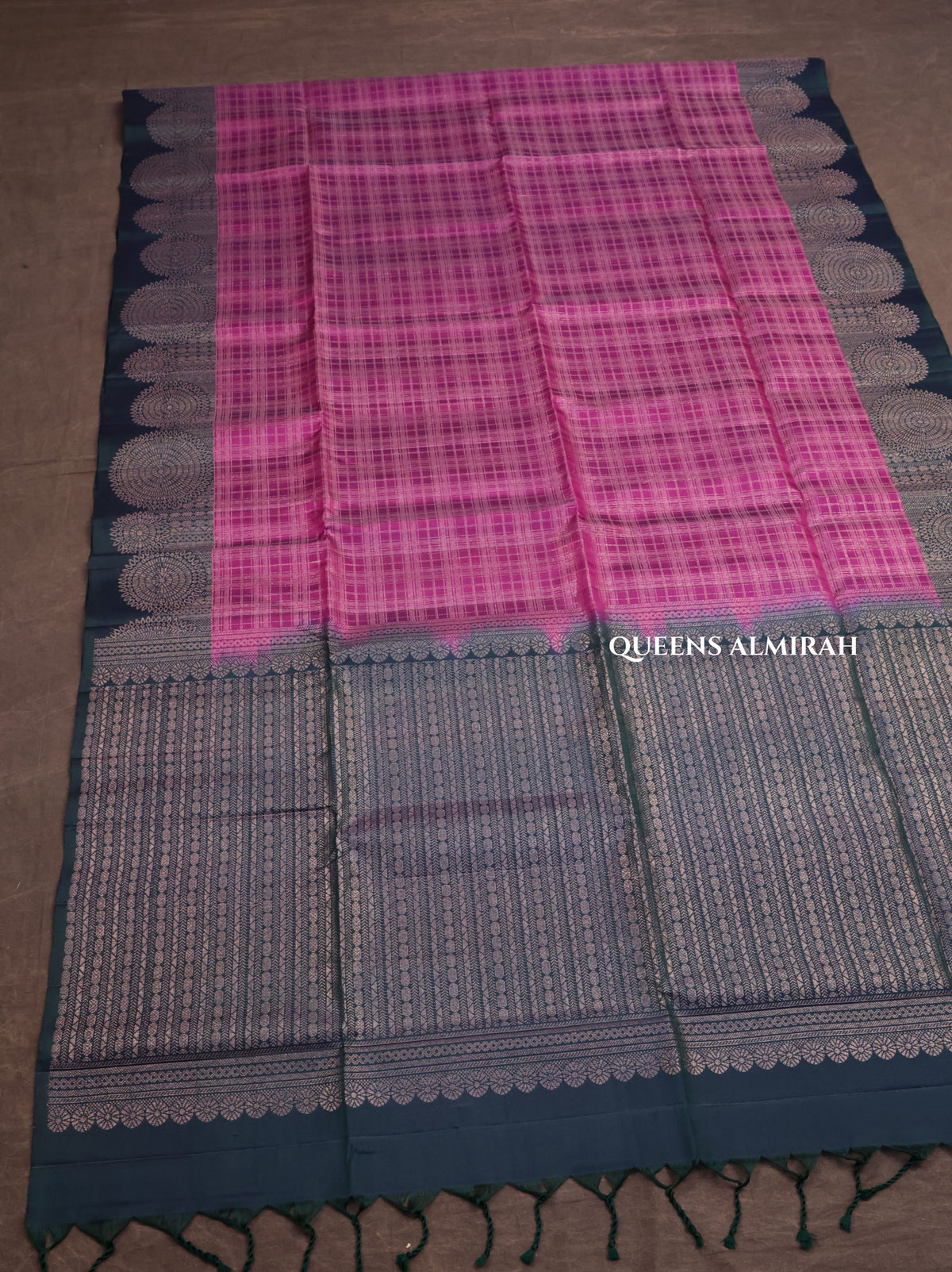 Purple With Dark Green Pure Soft Silk Saree