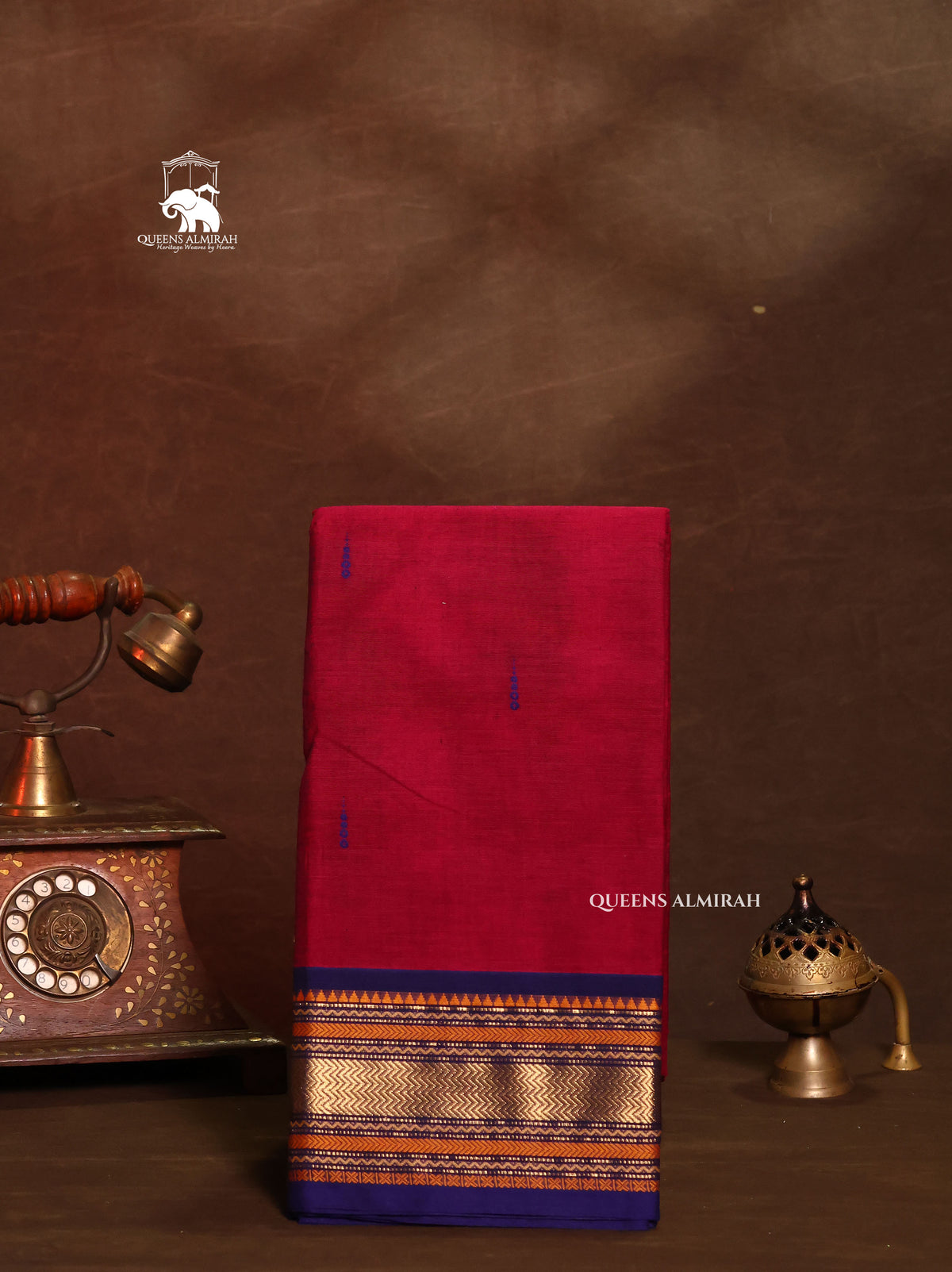 Purple With Navy Blue Kanchi Cotton Saree