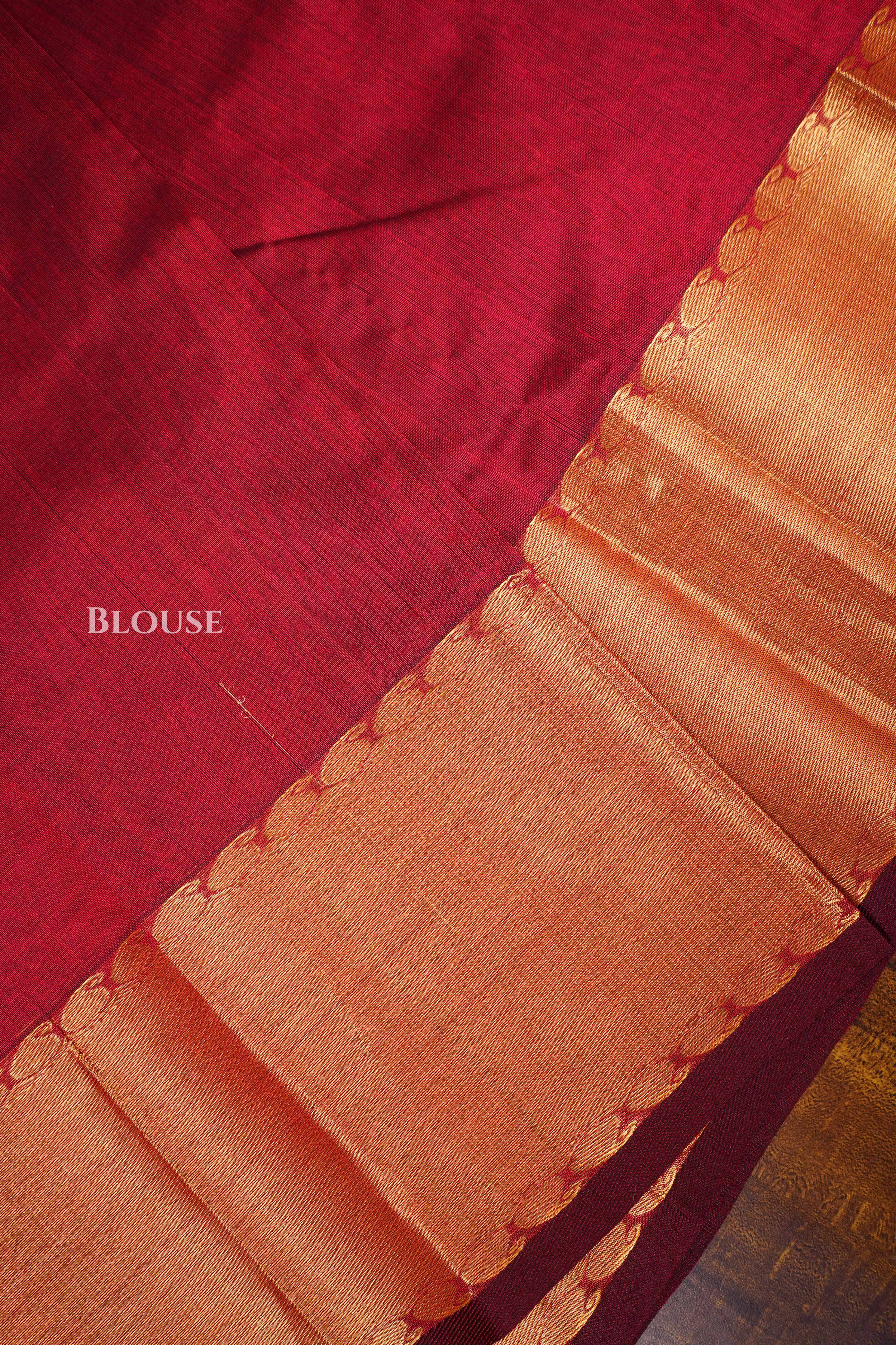 Maroon Pure Silk Cotton Saree