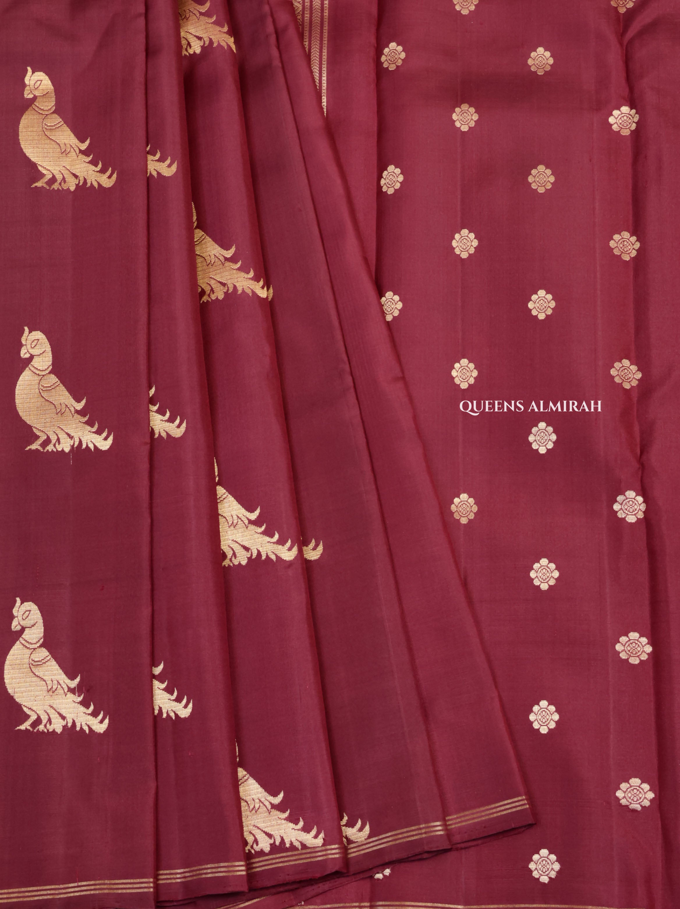 Cocoa Bean Brown Pure Kanchivaram Silk Saree