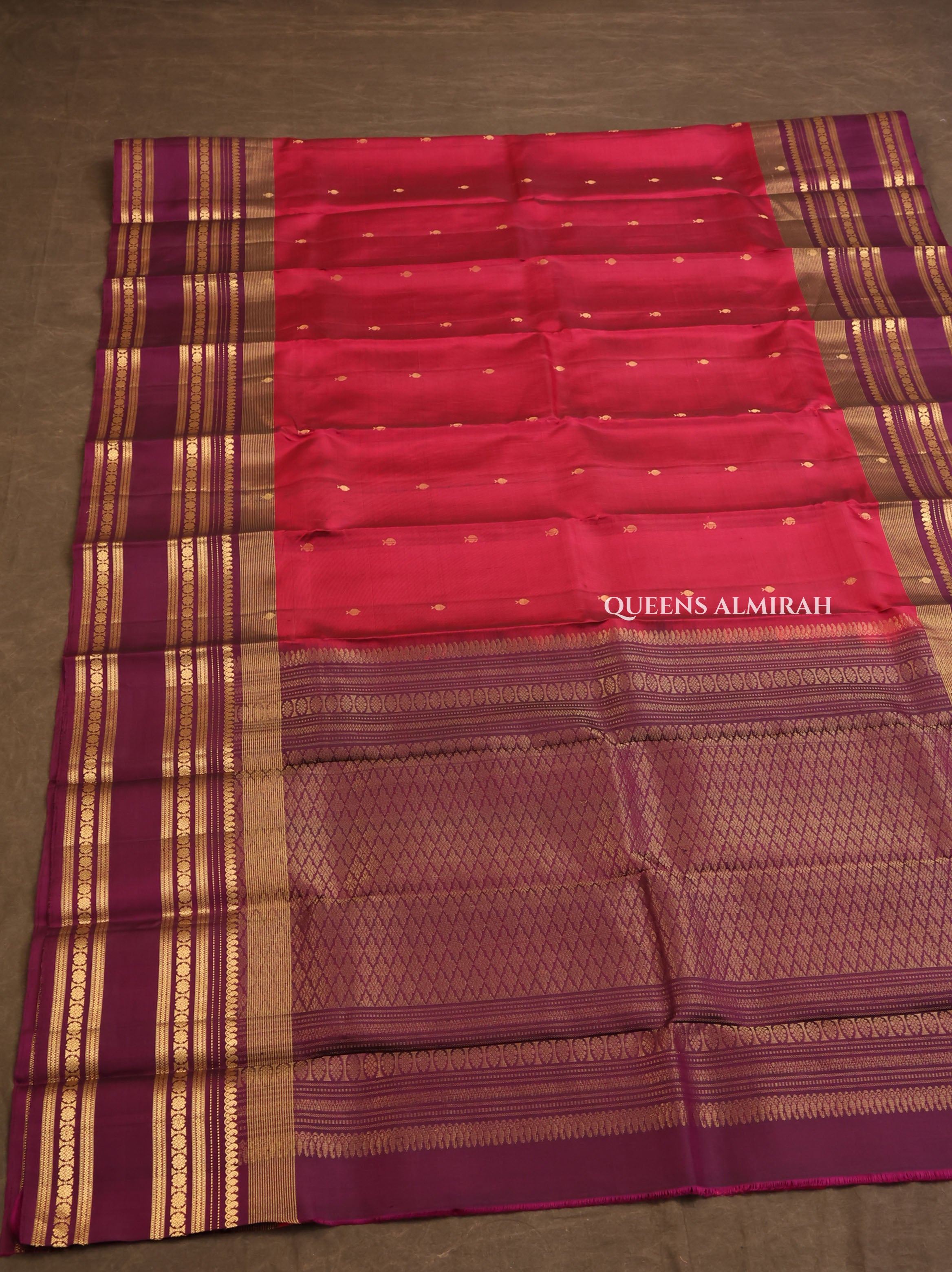 Velvet Maroon With Purple Pure Kanchivaram Silk Saree