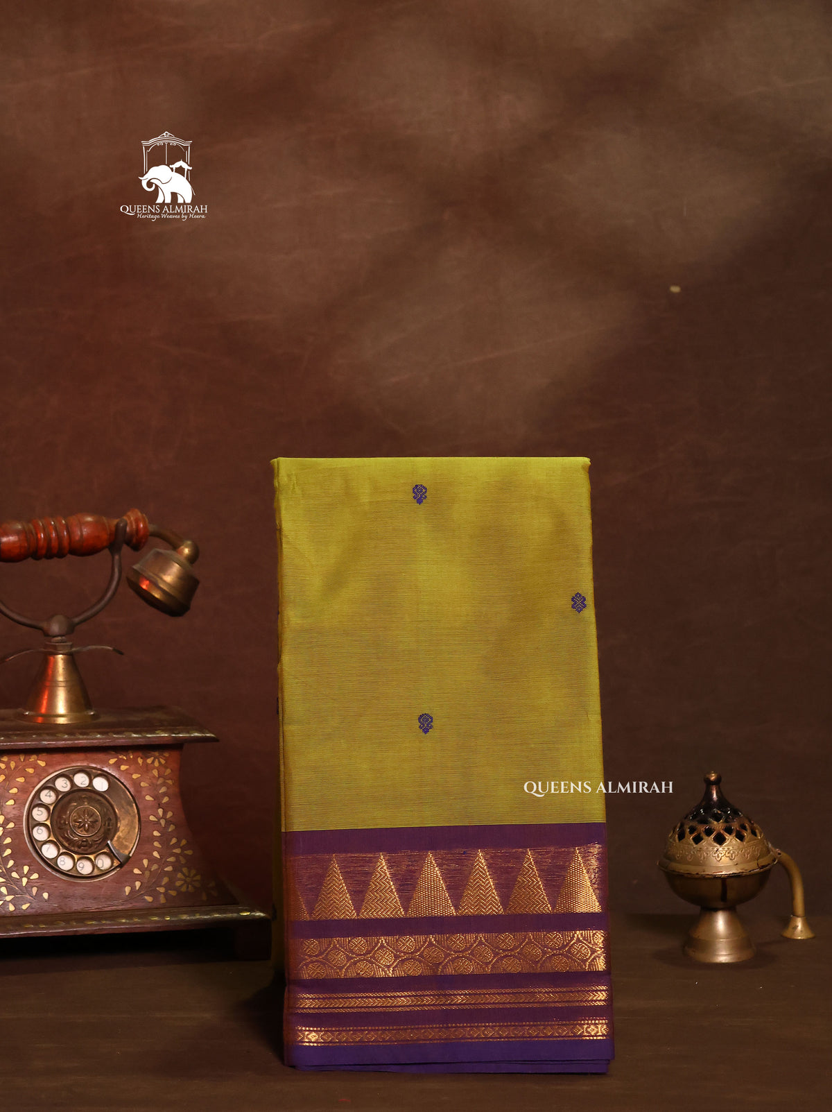 Green With Blue Kanchi Cotton Saree