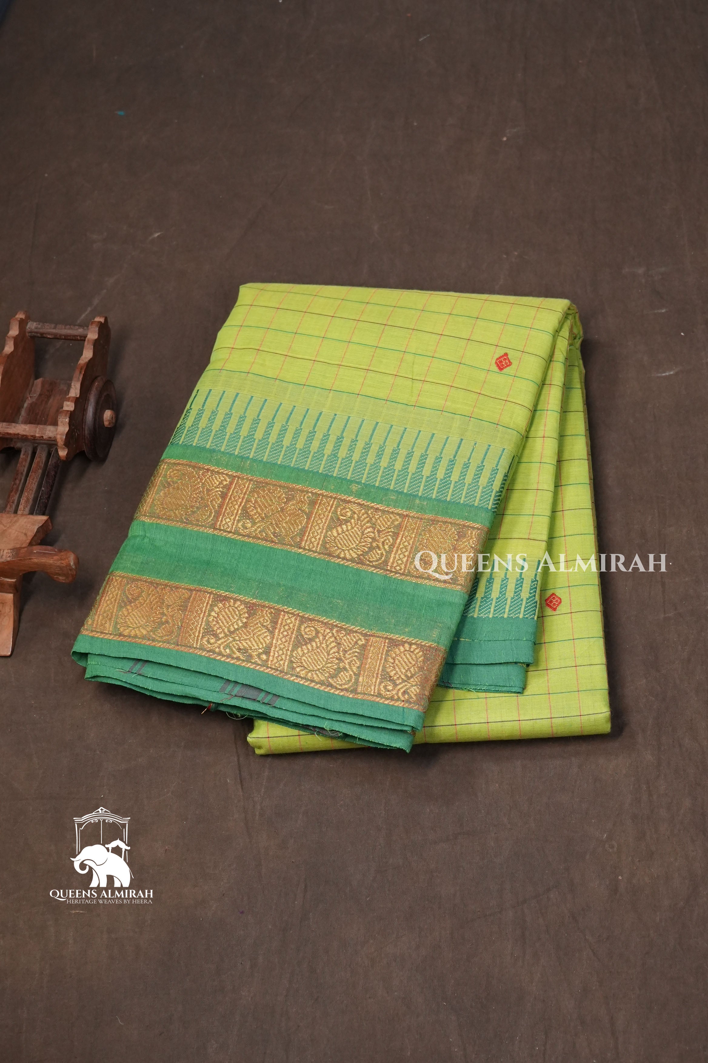 Parrot Green Kanchi Cotton Saree