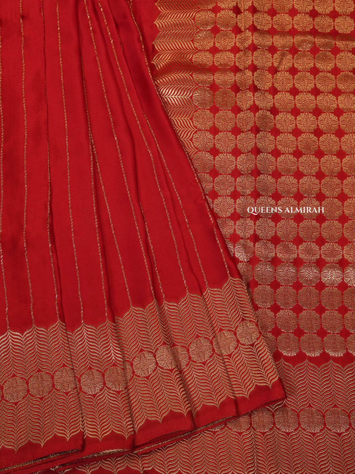 Red Banarasi Satin Silk Saree