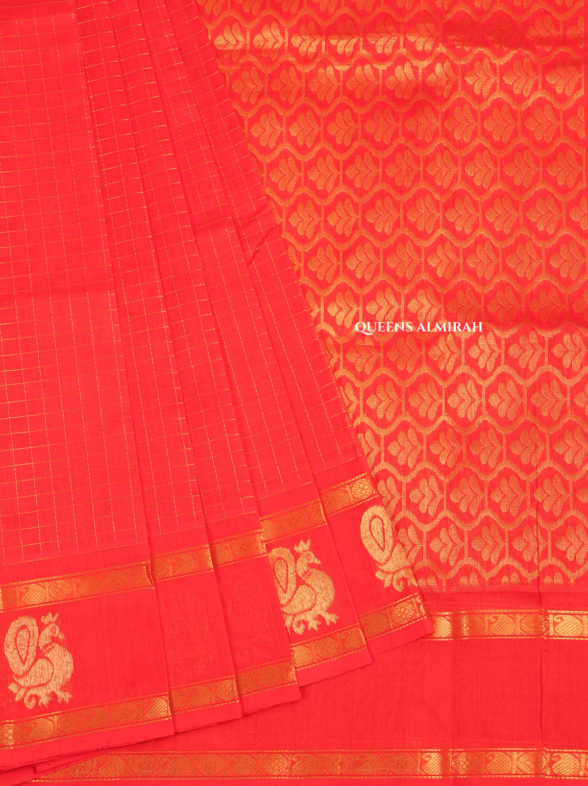 Red Pure Silk Cotton Saree