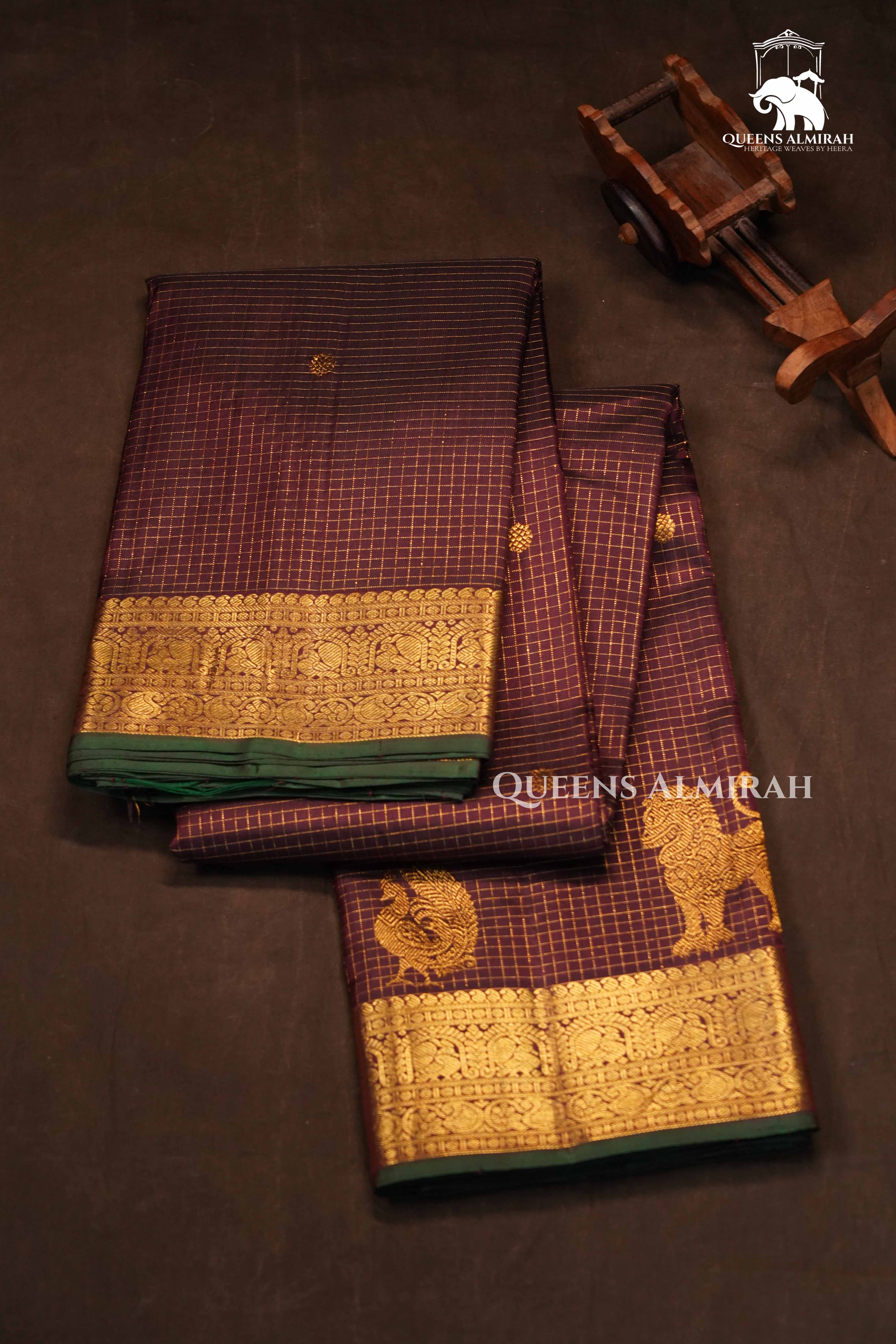 Cocoa Bean Pure Kanchivaram Silk Saree