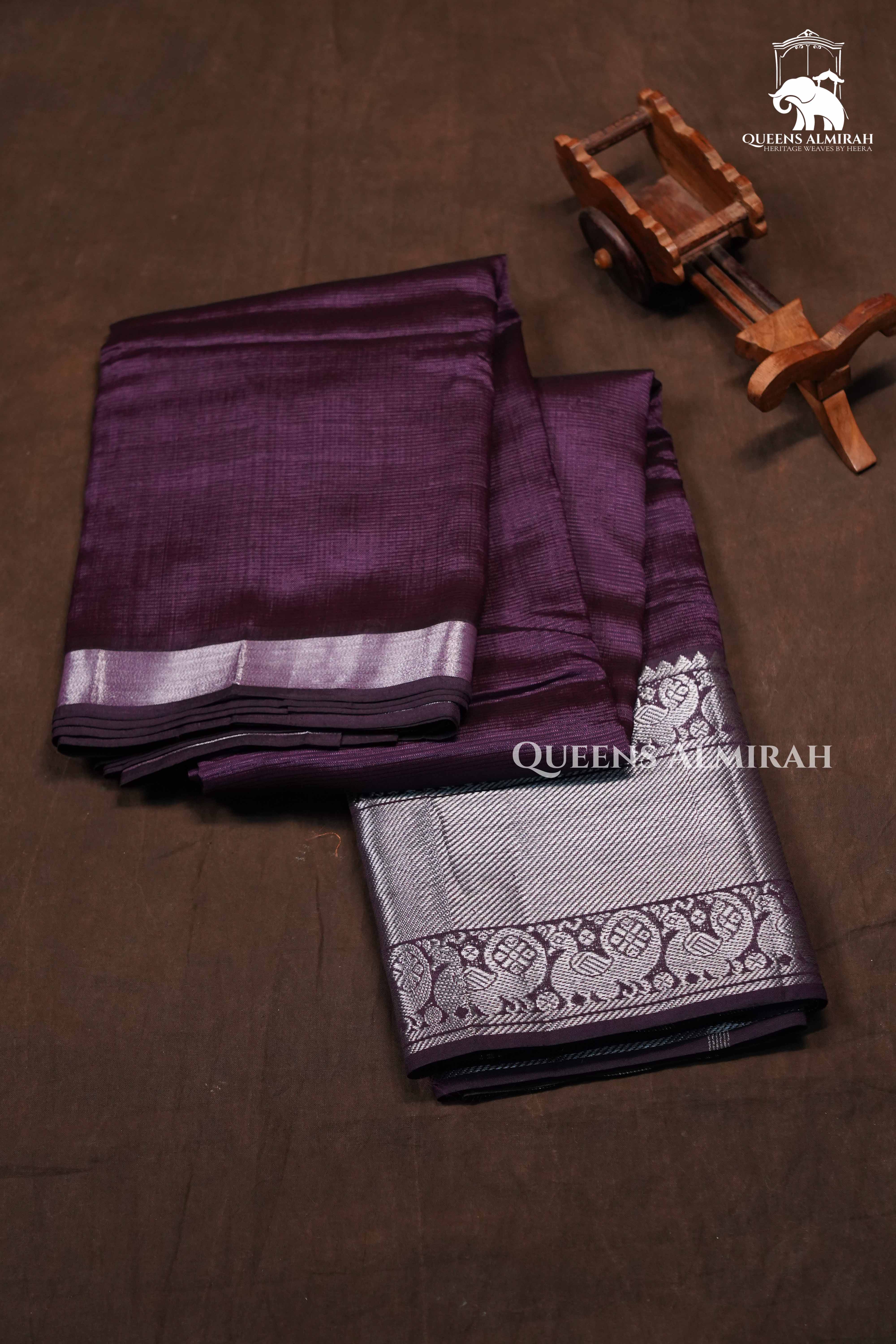 Grape Purple Mangalgiri Saree
