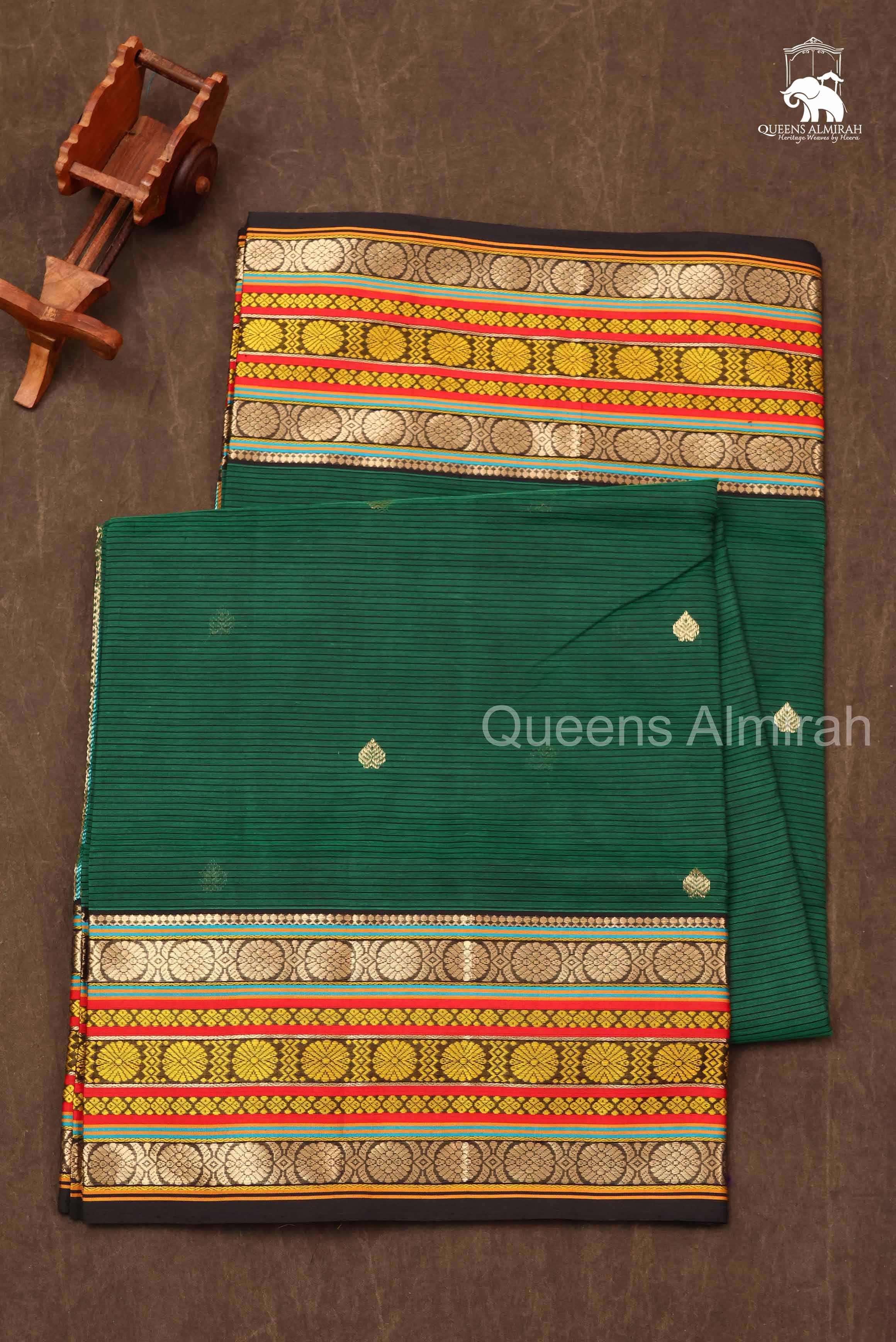 Emerald Green Chettinad Silk Cotton Saree