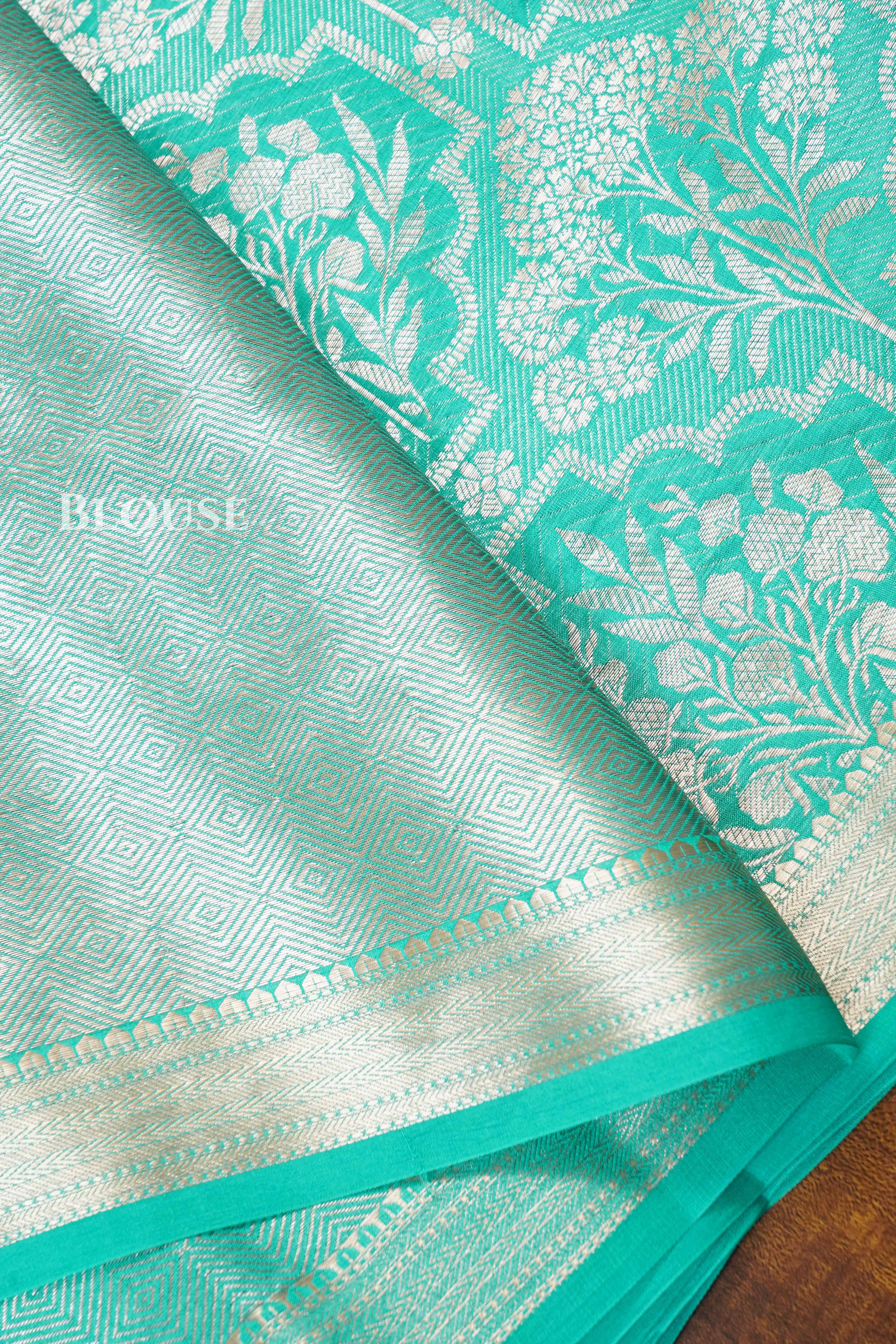 Sea Green Banarasi Silk Saree