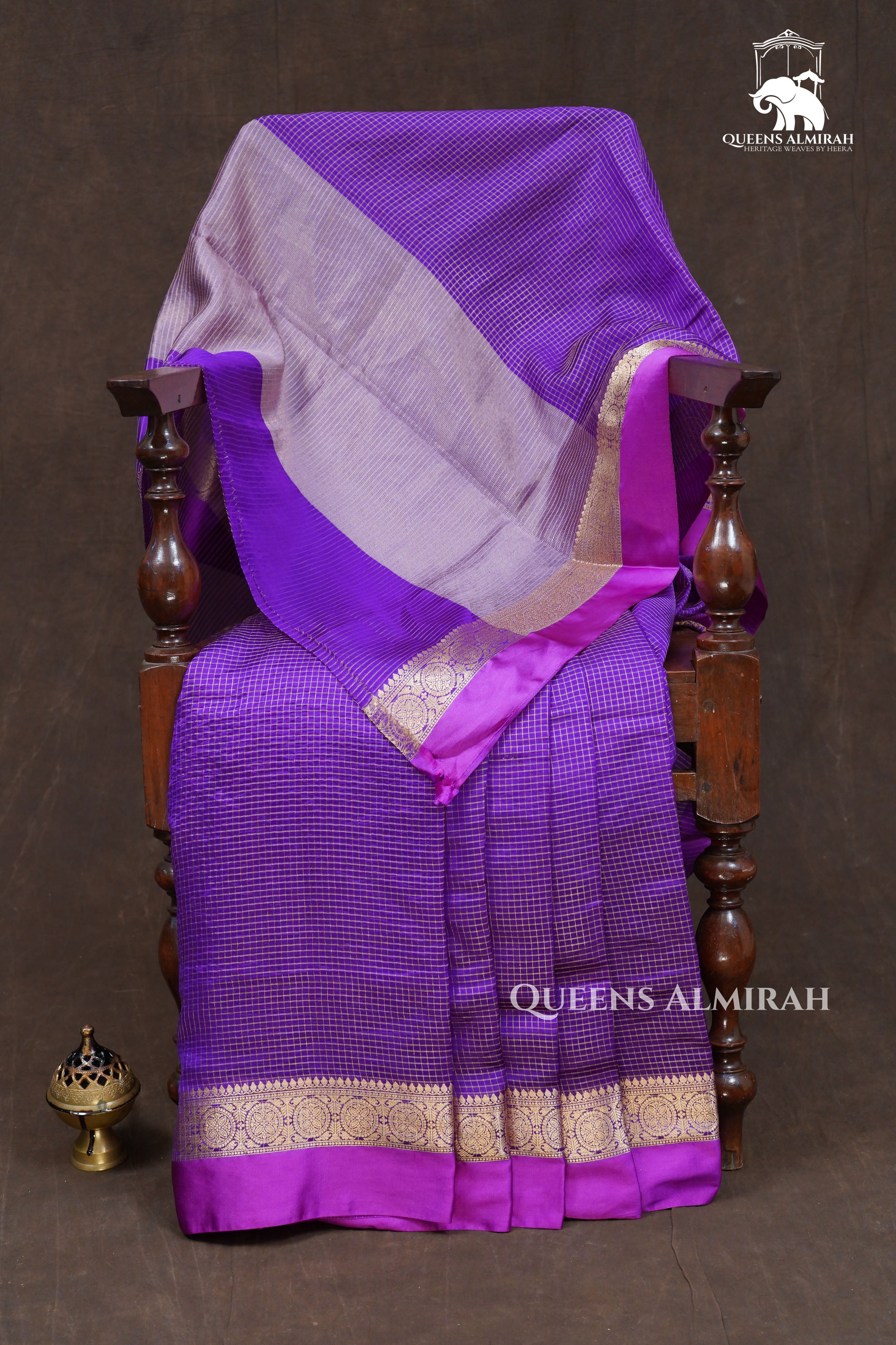 Purple Maheshwari Silk Saree