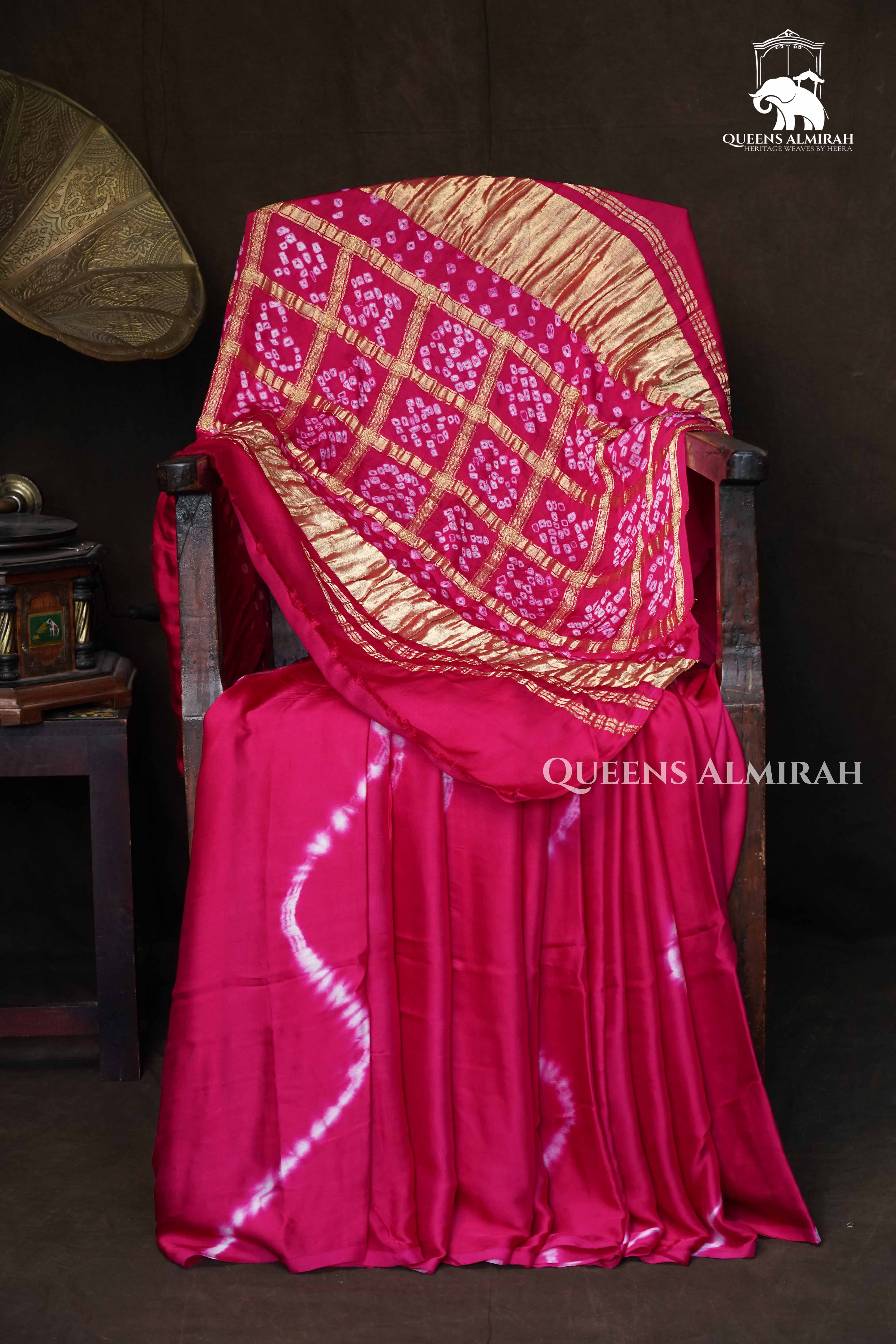 Magenta Pink Modal Silk Saree