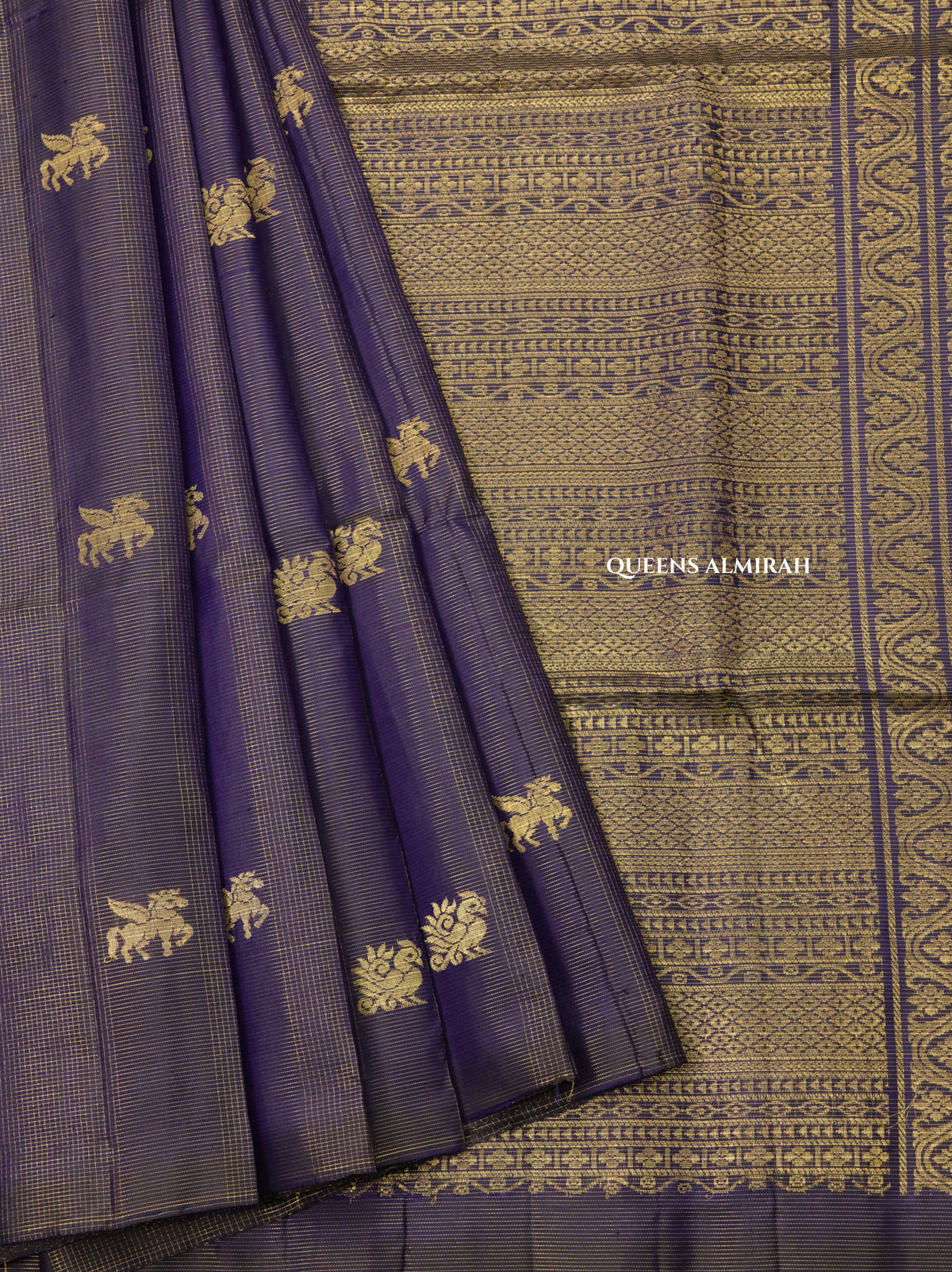 Dark Navy Blue Pure Soft Silk Saree