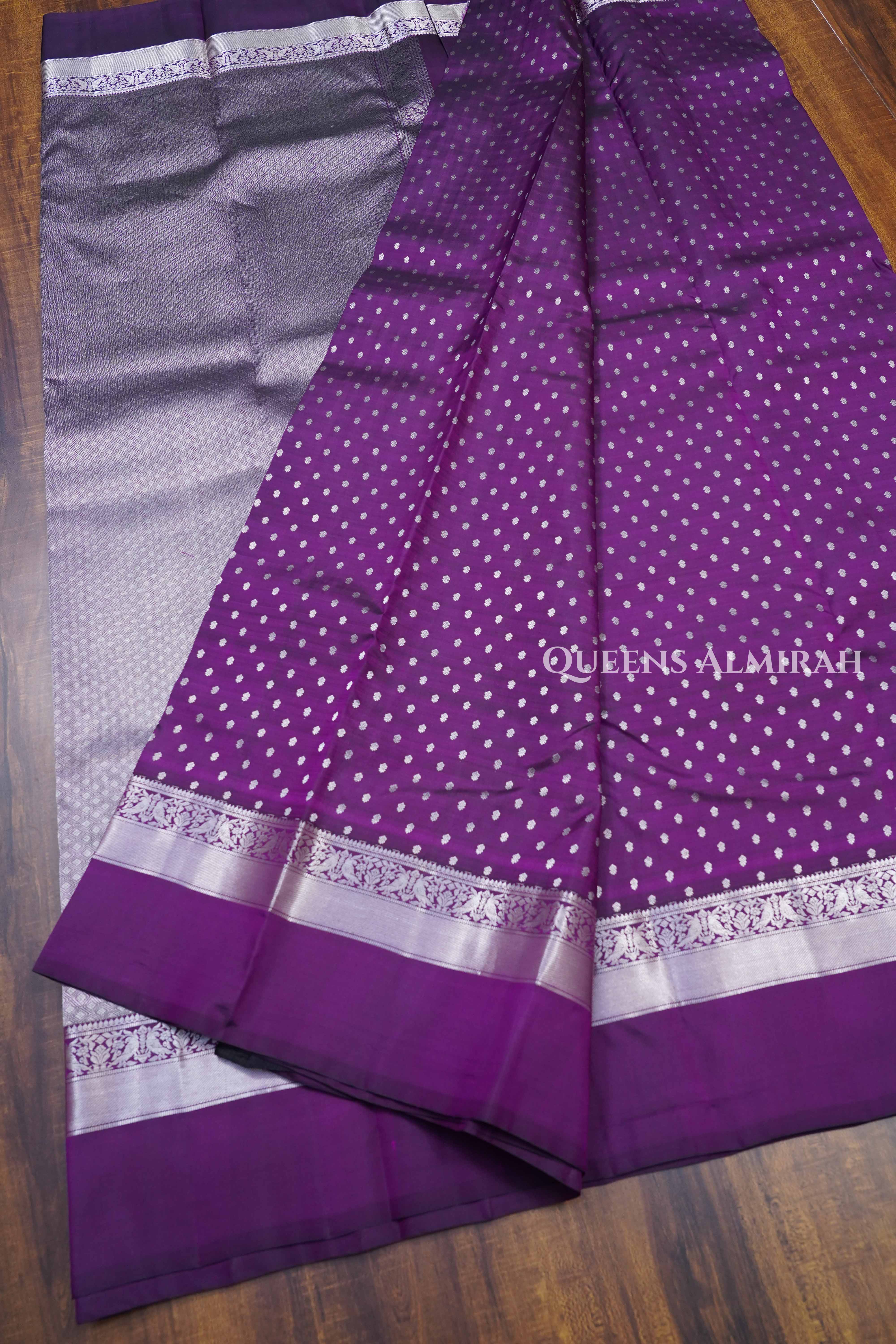 Purple Pure kanchivaram Silk Saree