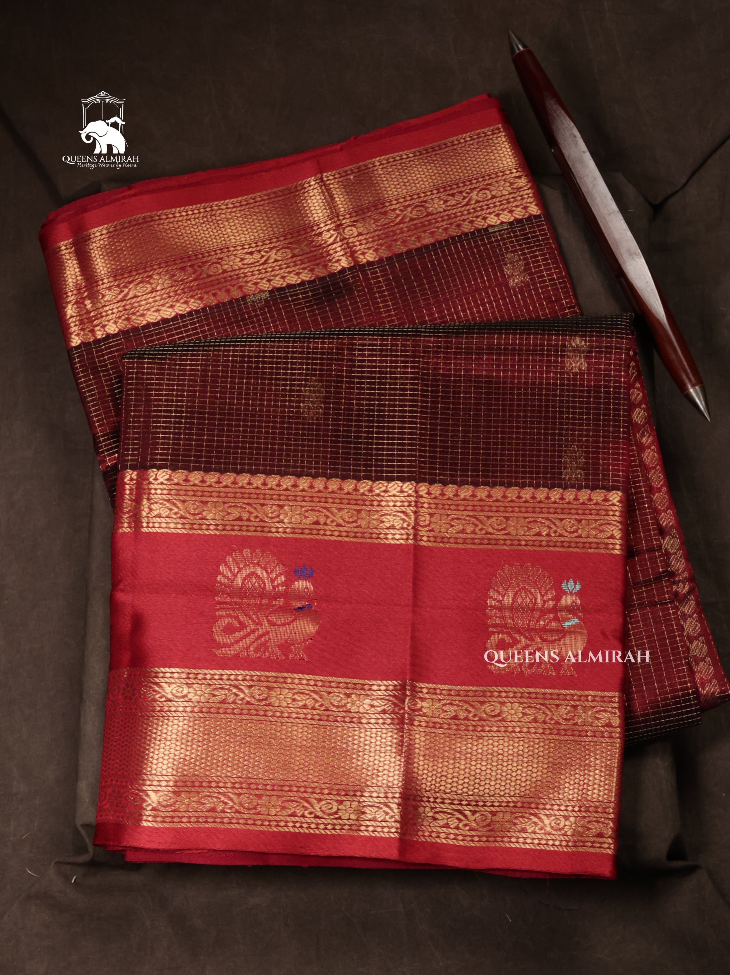 Araku Maroon With Red Pure Silk Cotton Saree