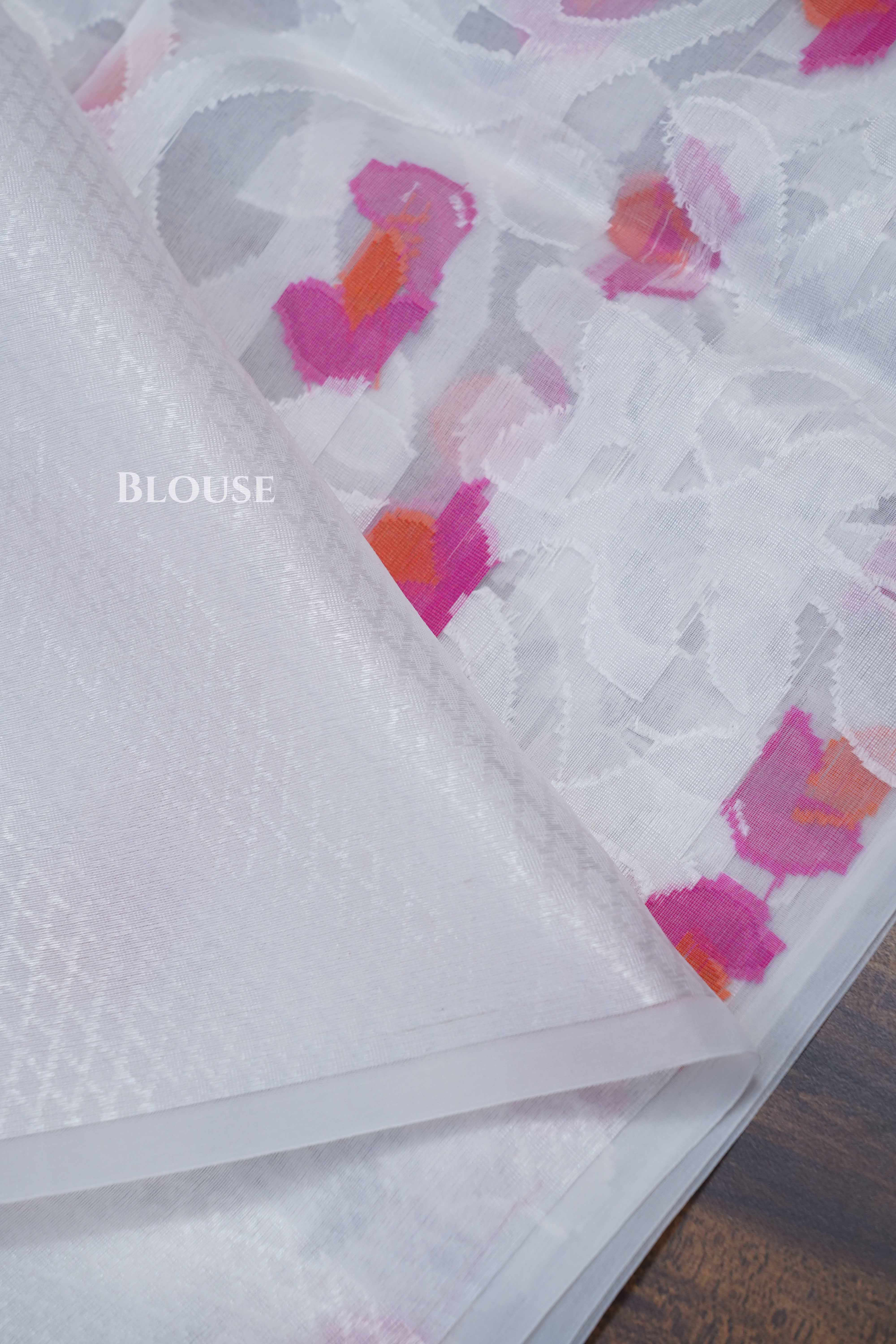 White Muslin Jamdani Saree