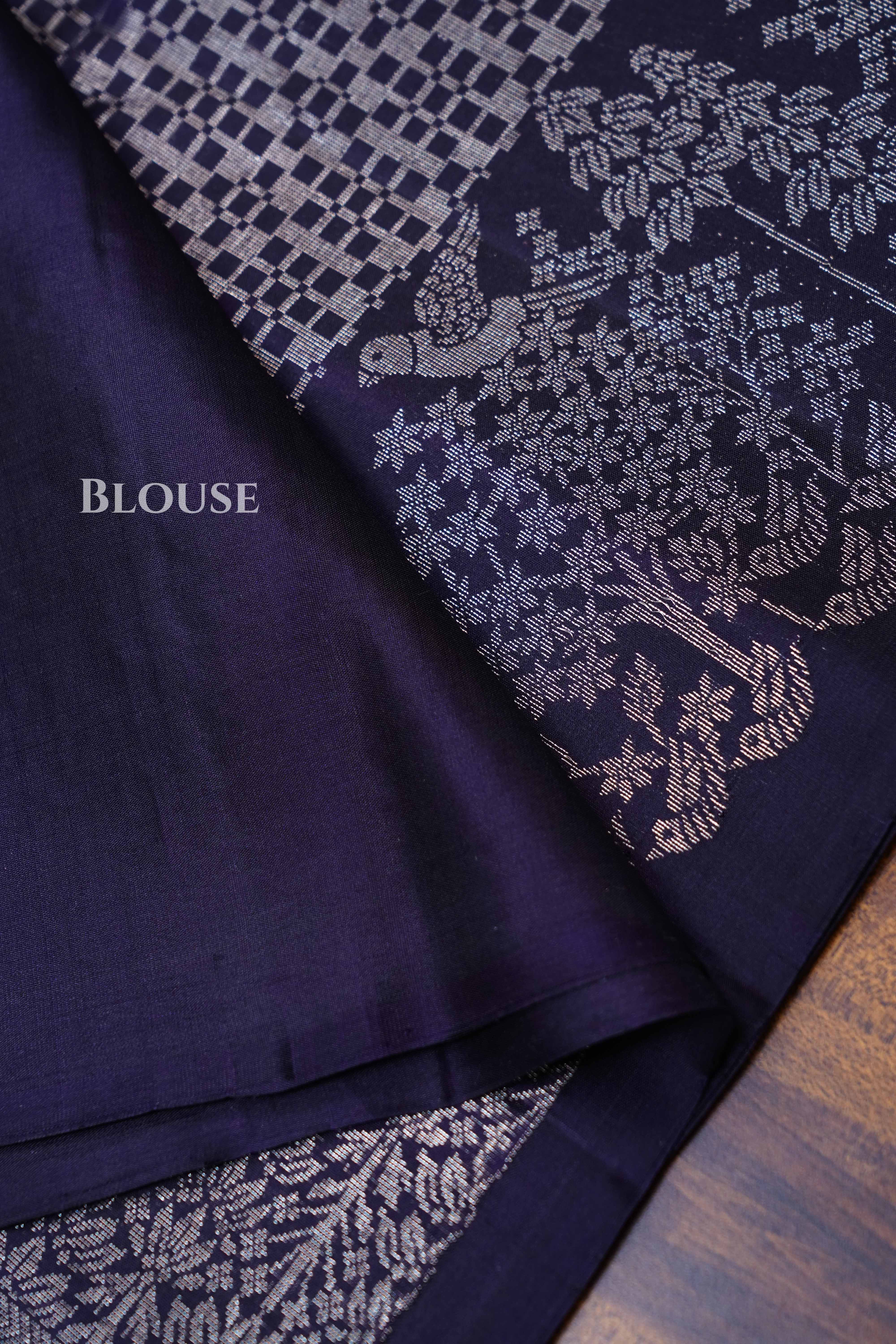 Dark Purple Pure Soft Silk Saree