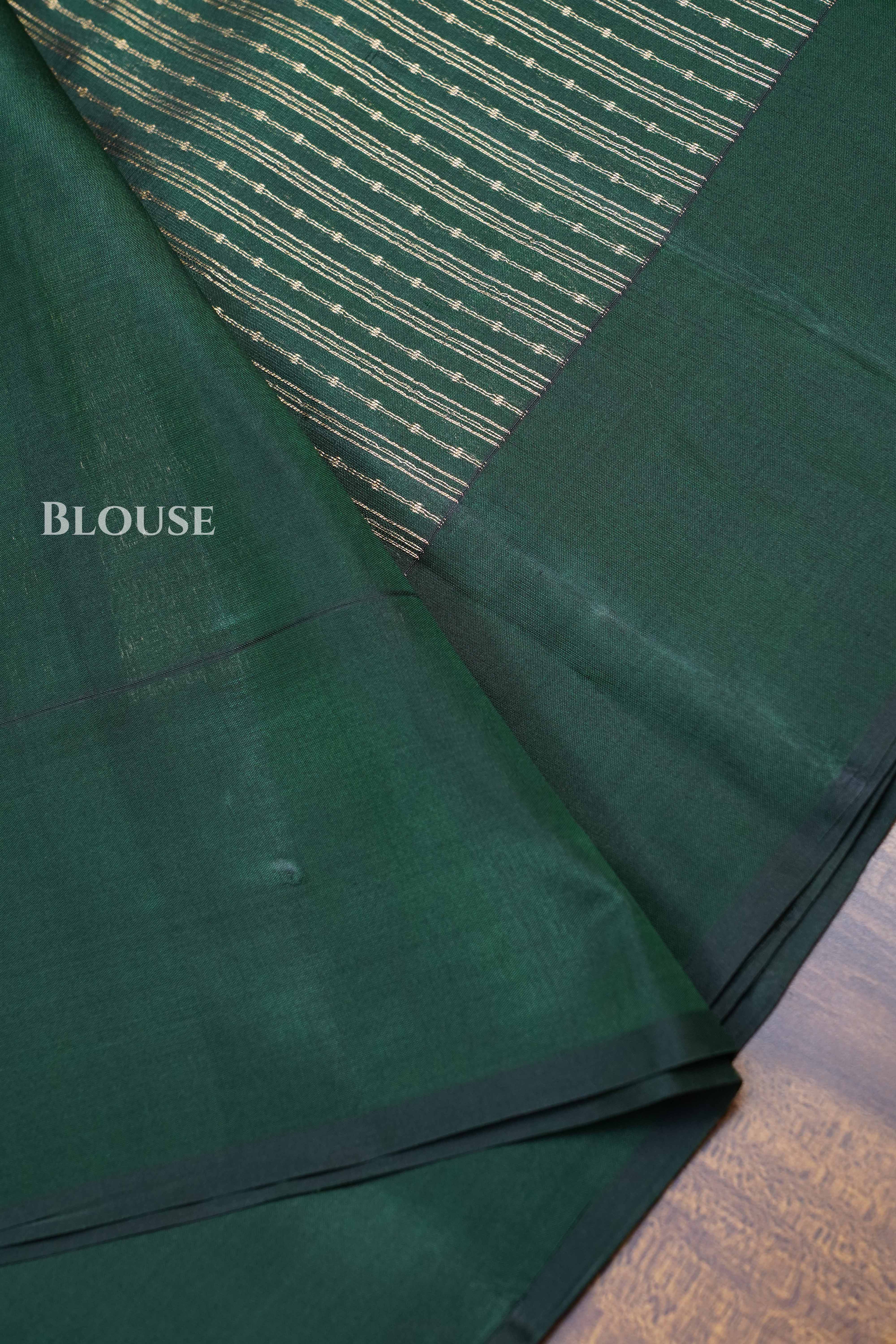 Dark Green Pure kanchivaram Silk Saree
