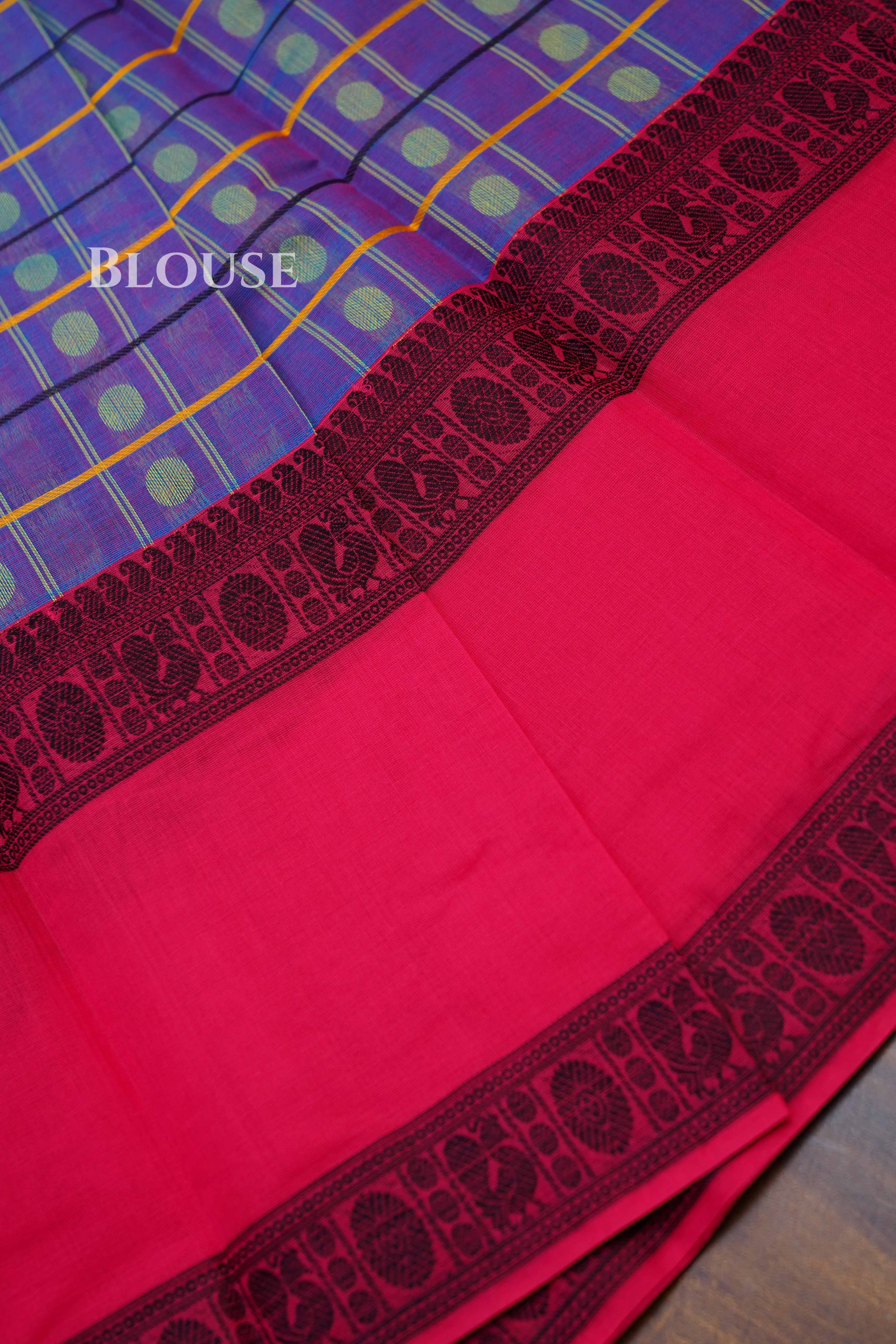Dark Lavender Chettinad Cotton Saree