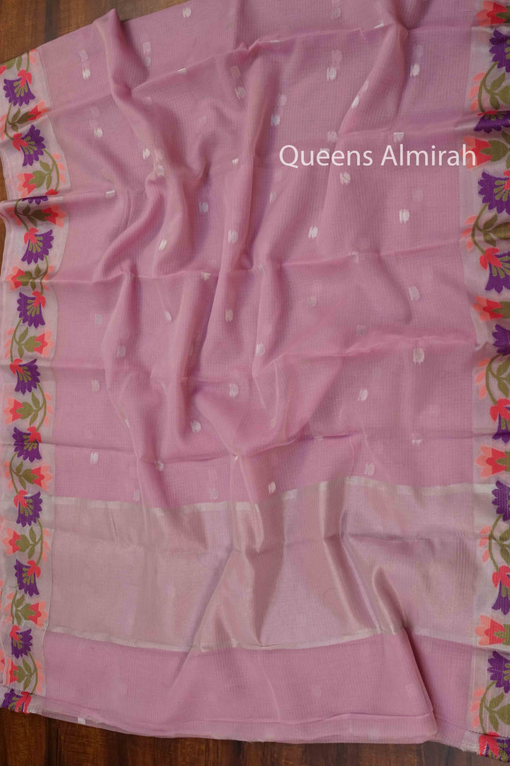 TULIP PINK KOTA SILK COTTON - Queens Jewel Emporium
