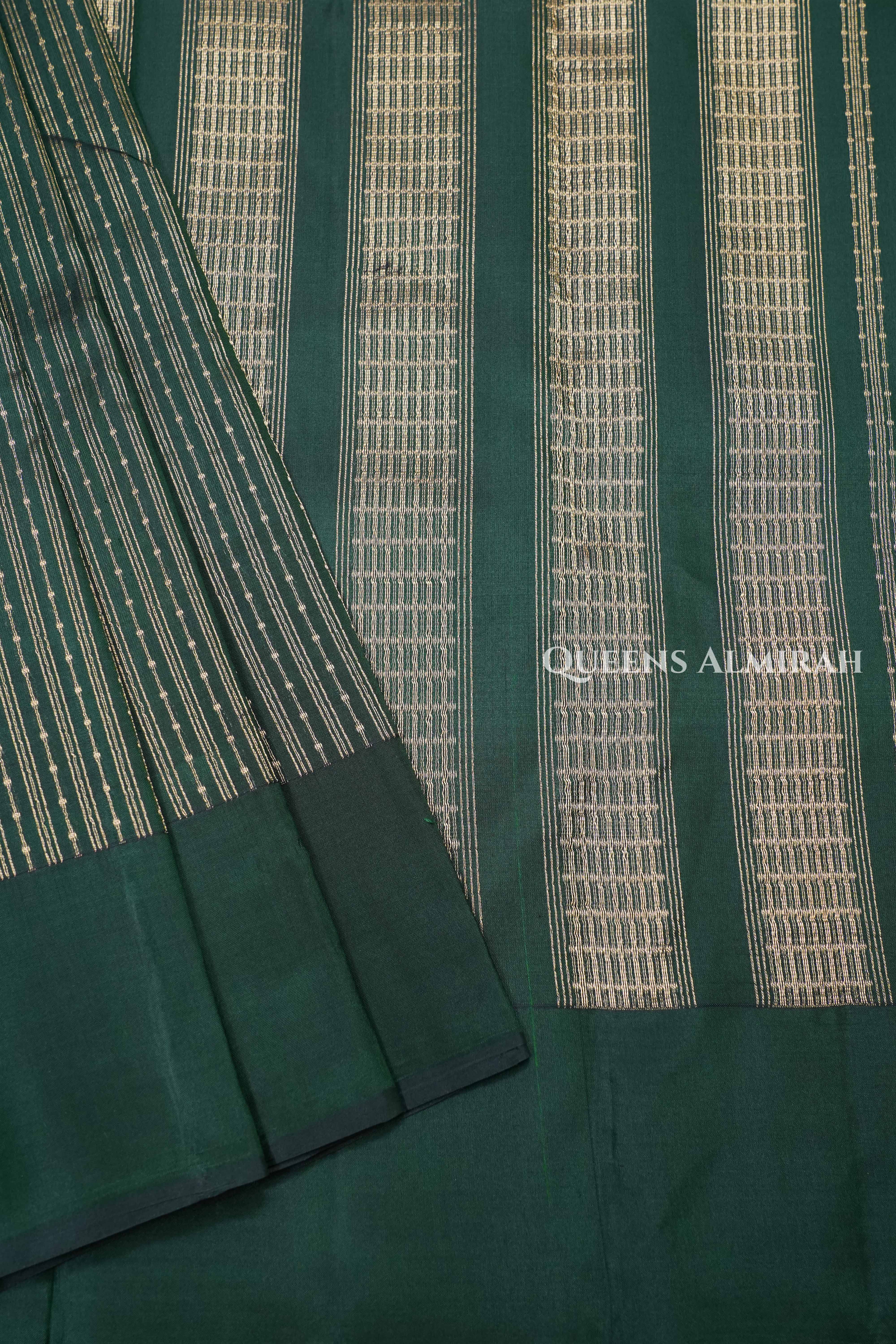 Dark Green Pure kanchivaram Silk Saree
