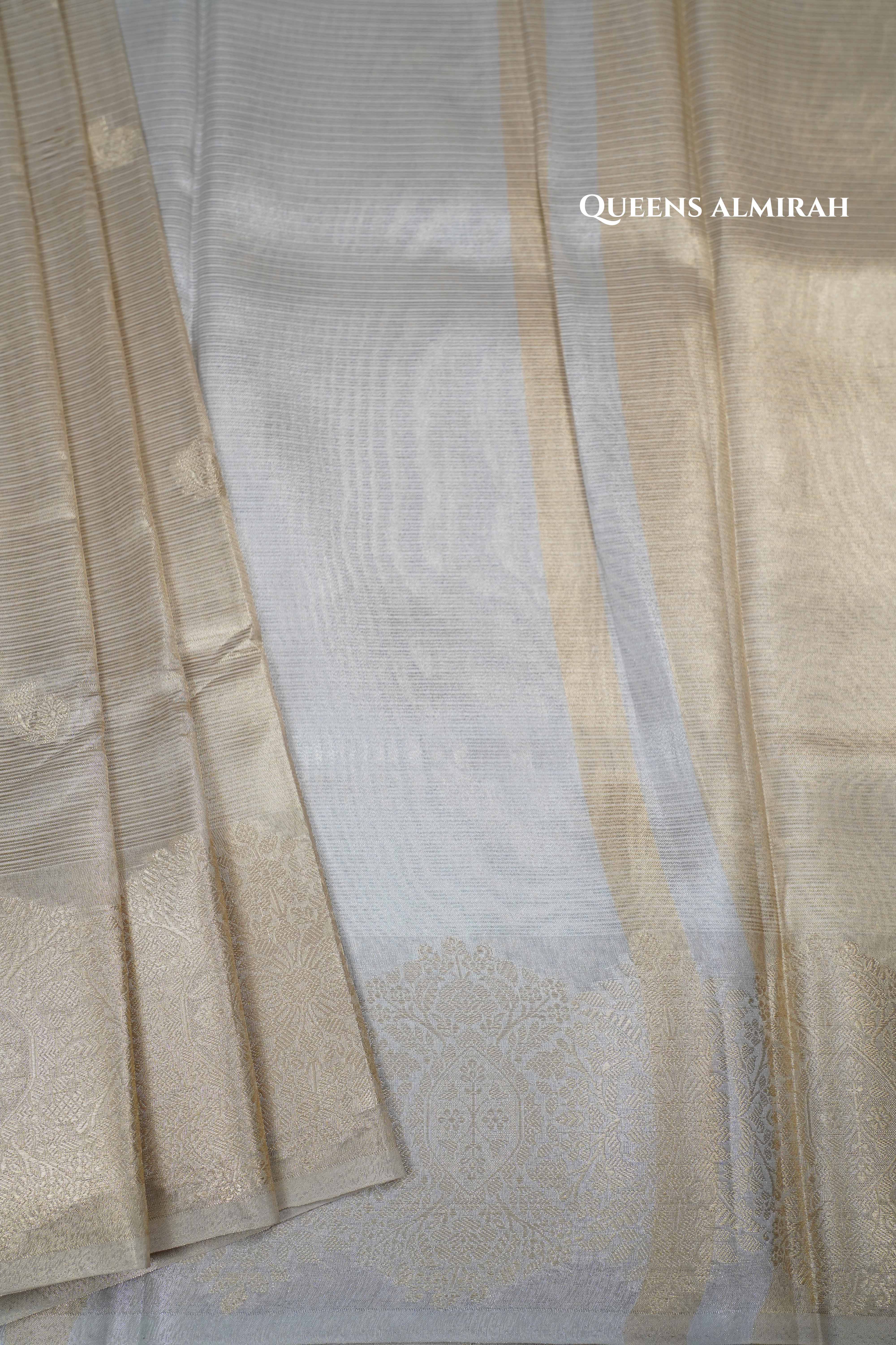 SILVER KOTA TISSUE SAREE 2 - Queens Jewel Emporium