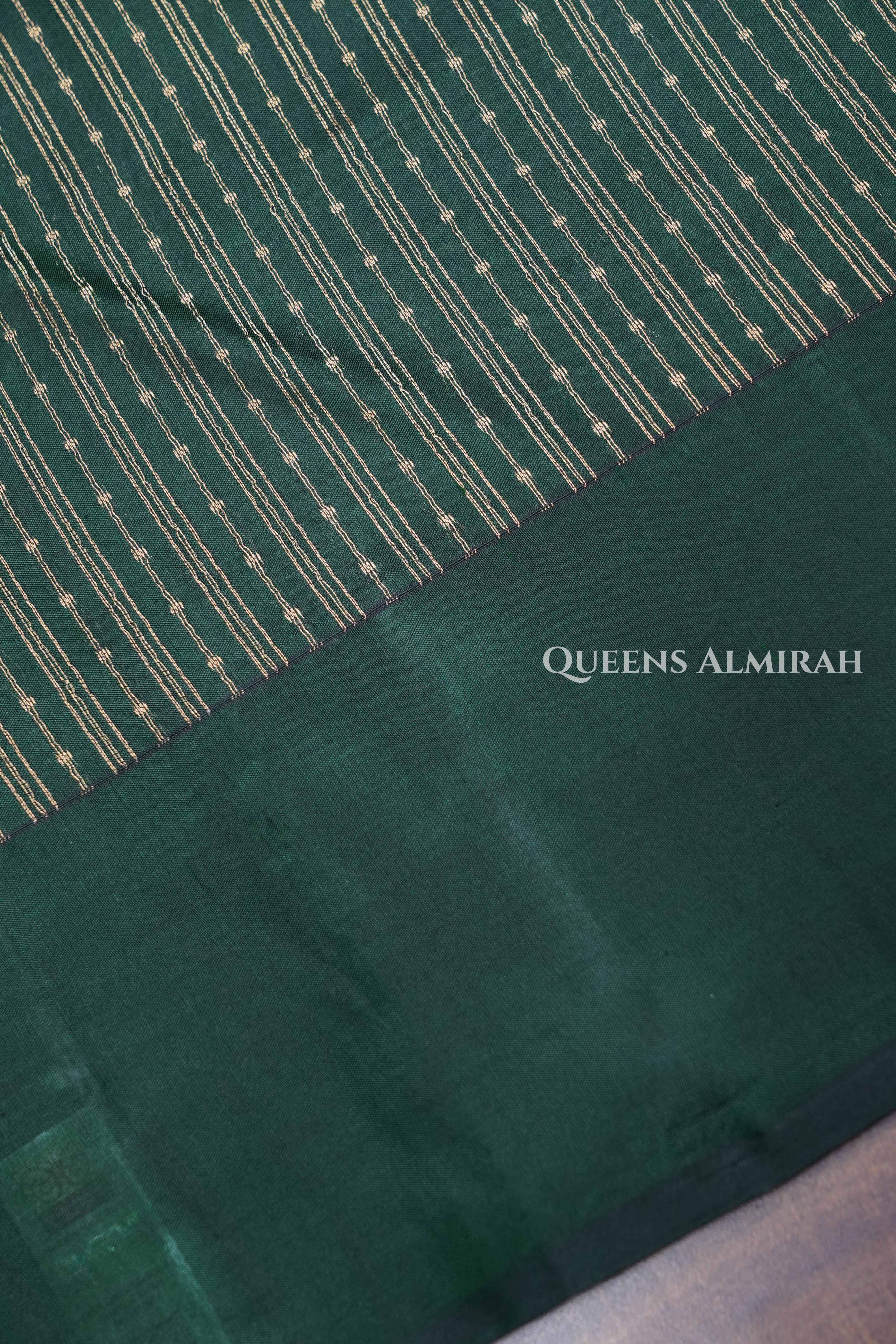 Dark Green Pure kanchivaram Silk Saree