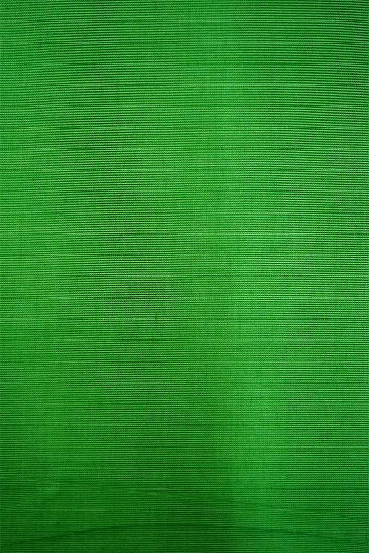 GREEN WITH BLUISH CYAN KANCHI COTTON SAREE - Queens Jewel Emporium