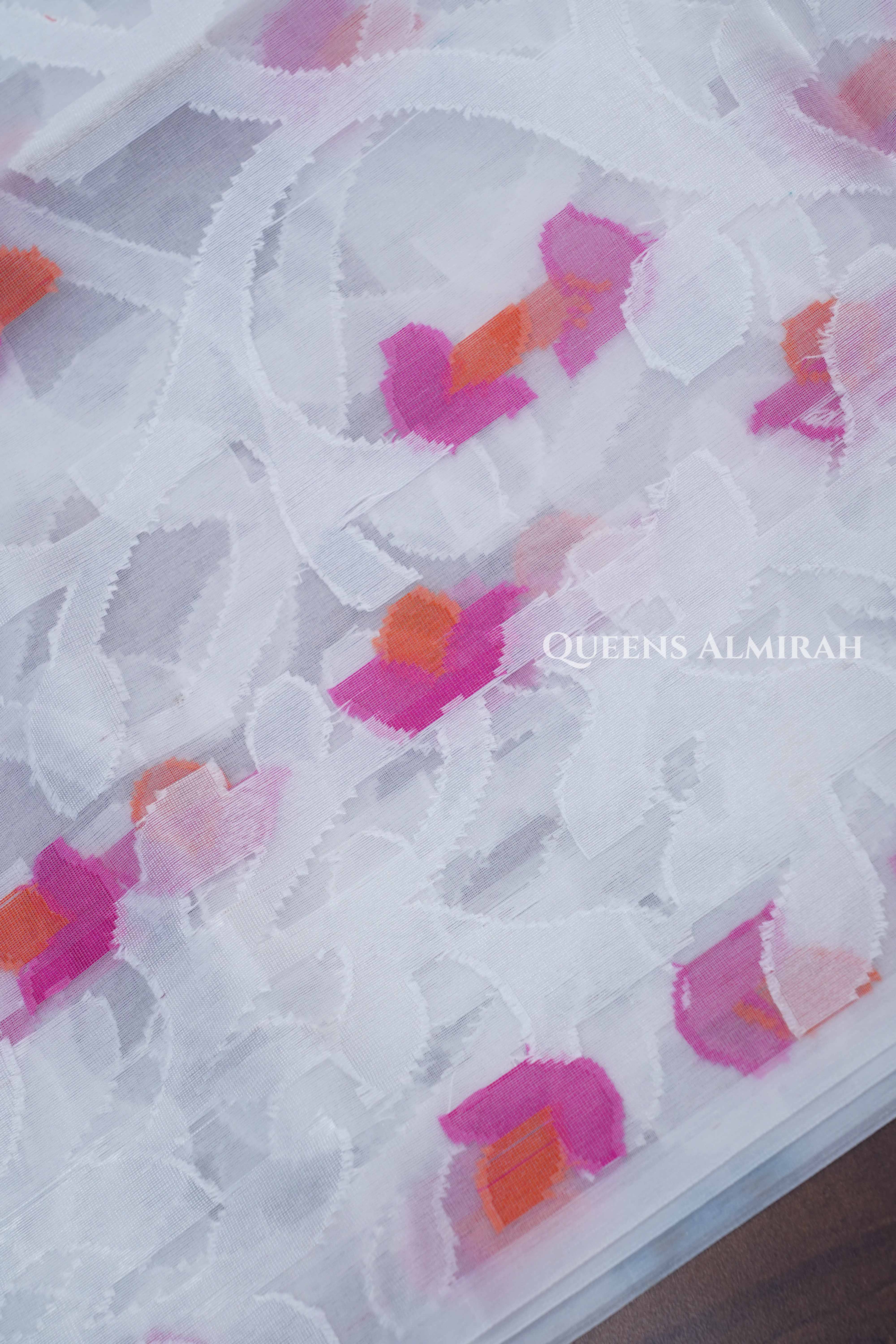 White Muslin Jamdani Saree