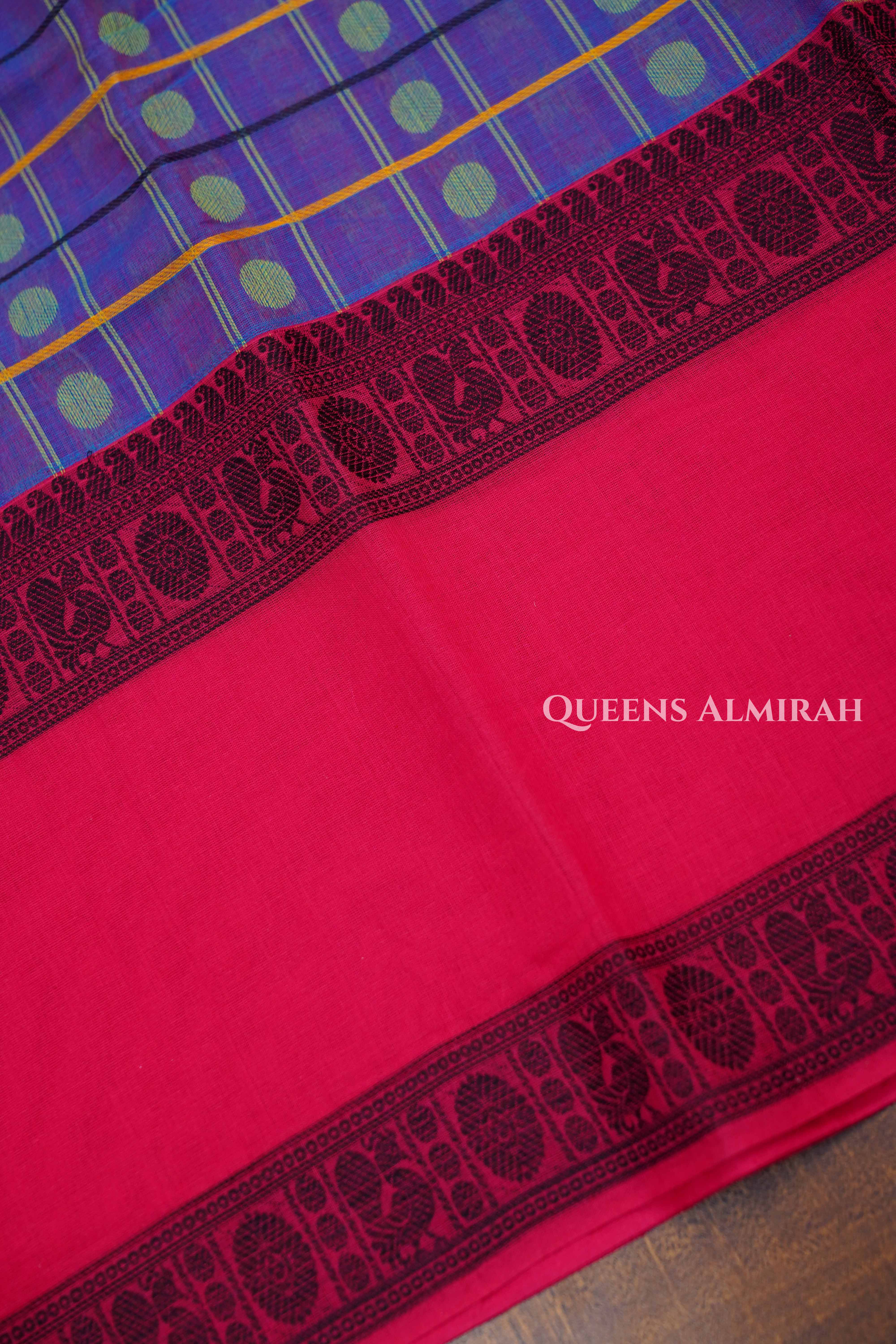 Dark Lavender Chettinad Cotton Saree