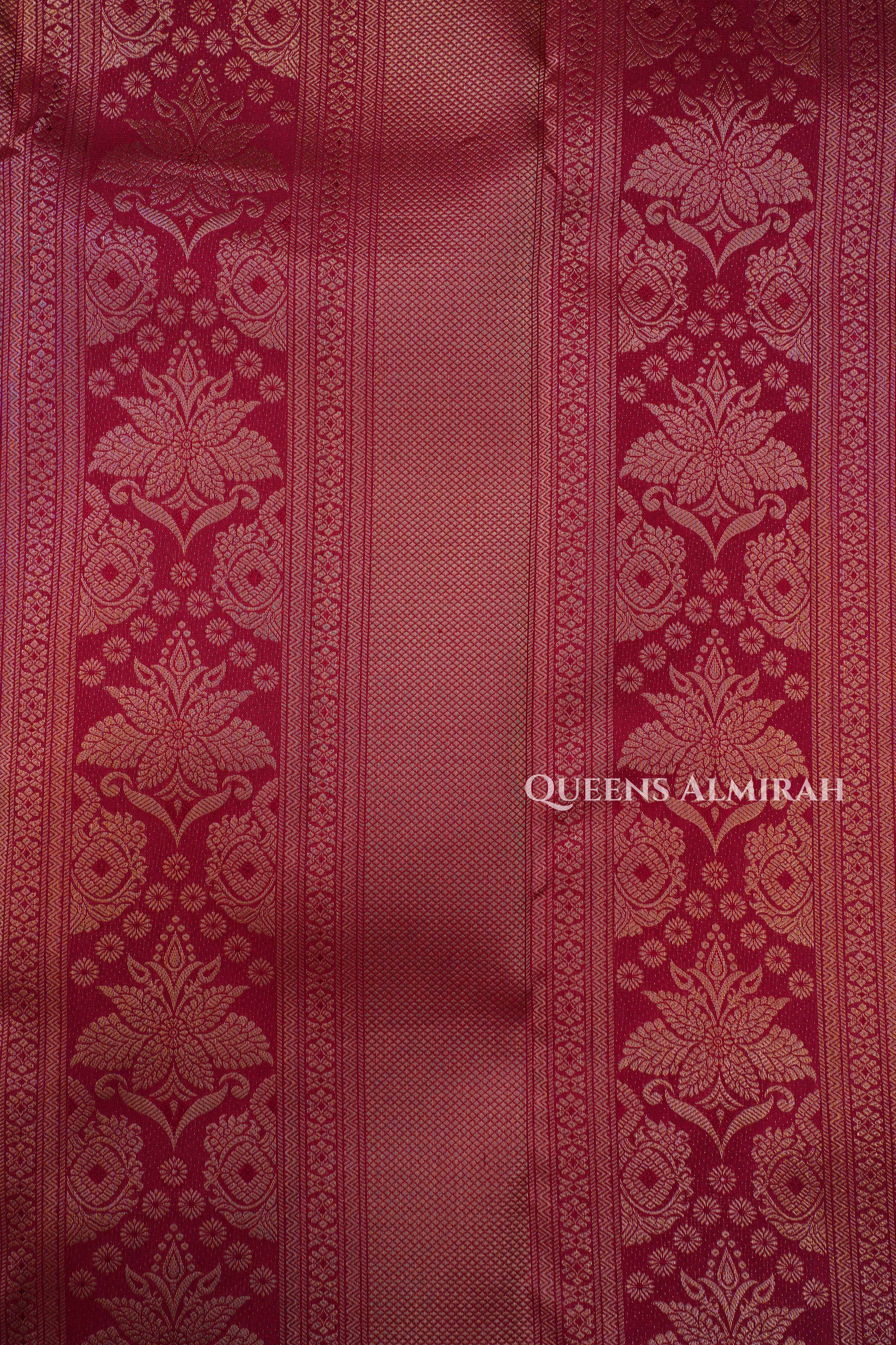 Wine Red Pure Kanchivaram Silk Saree