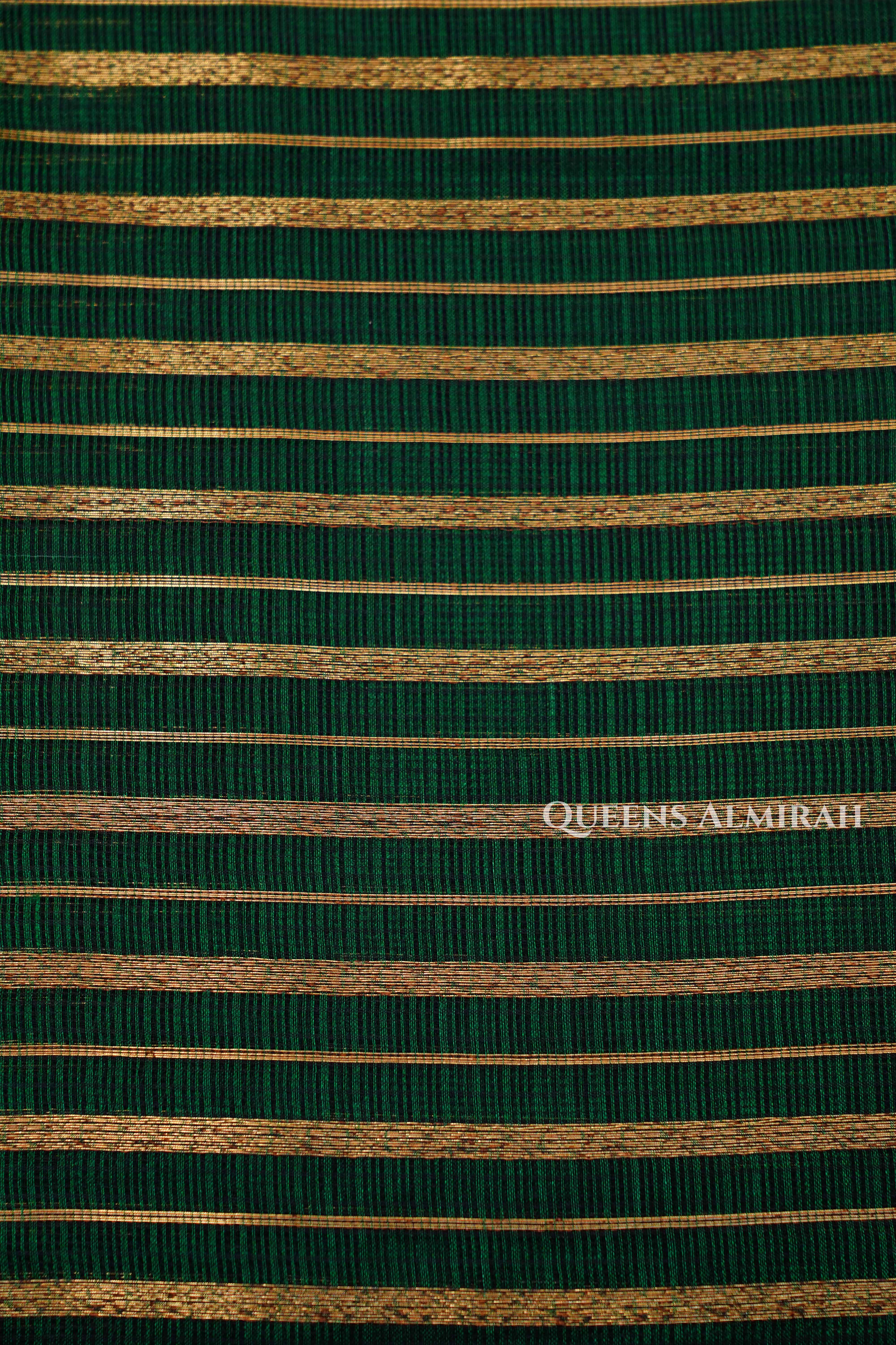 Dark Green Pure Kota Silk Saree