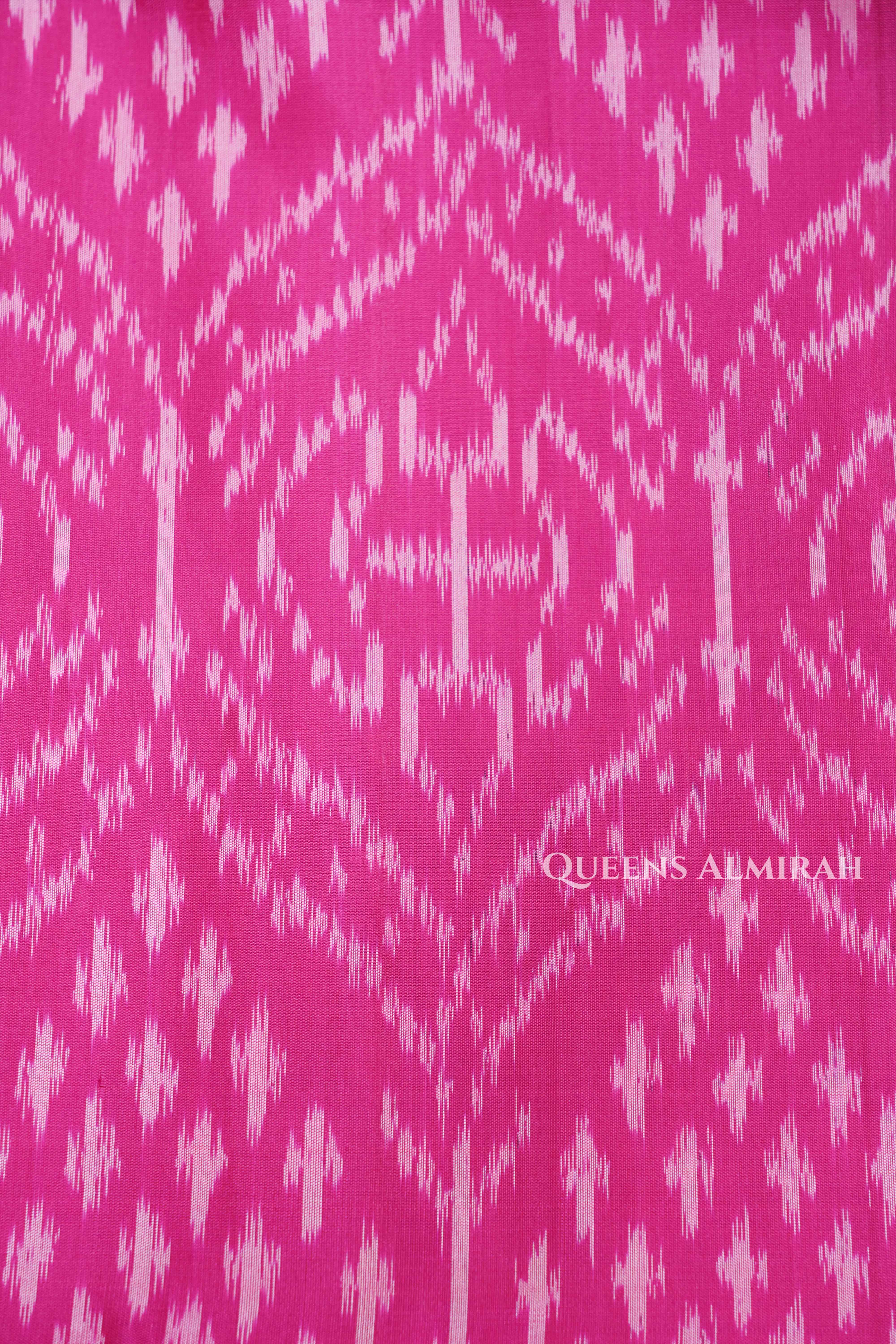 Pink With Dark Green Pure Soft Silk Saree