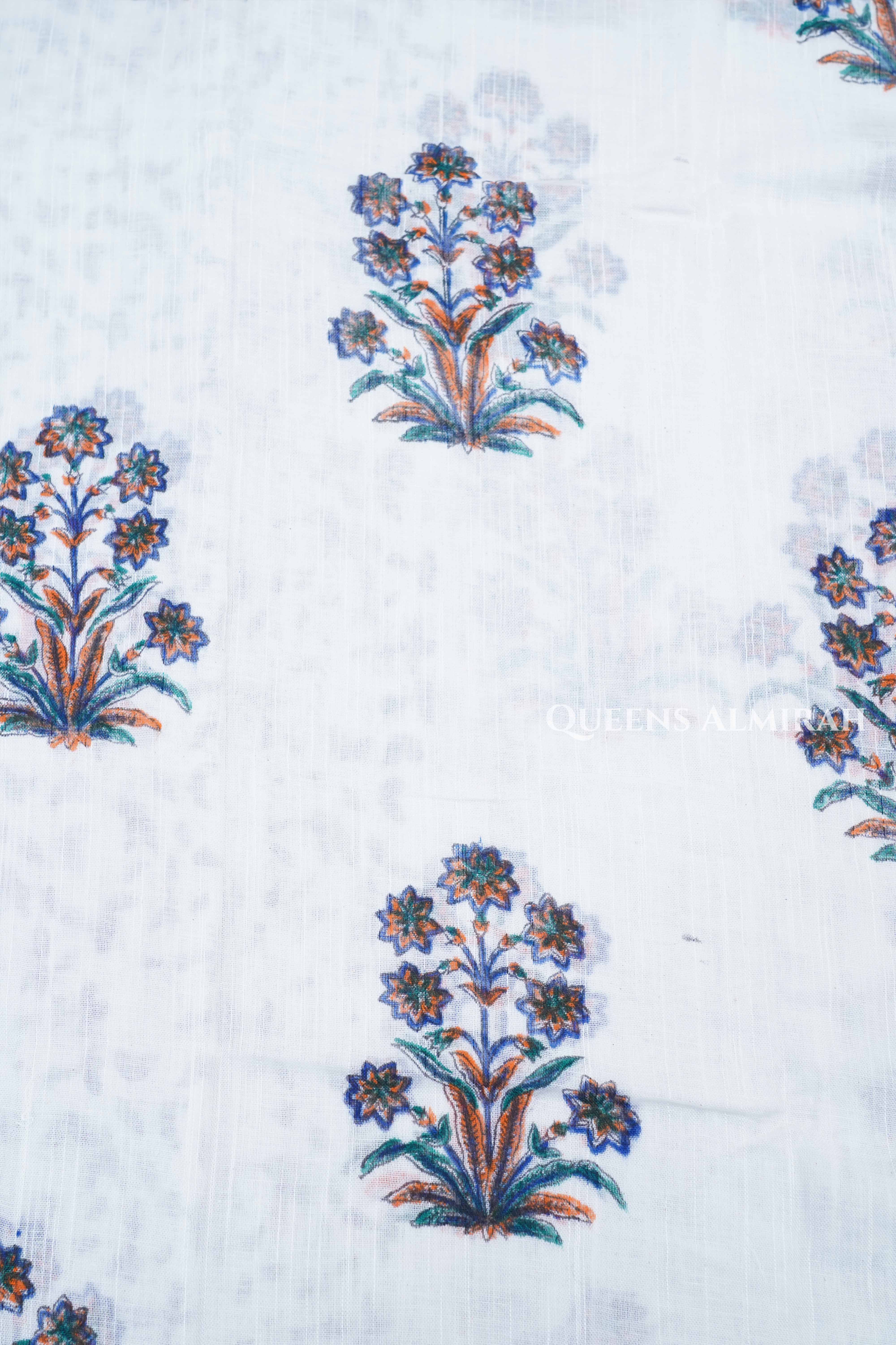 White Linen Cotton Saree 2