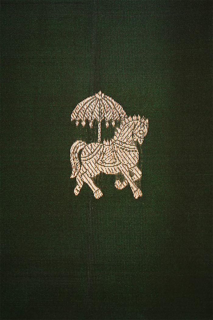 MINERAL GREEN WITH WARM PURPLE PURE  KANCHIVARAM SILK SAREE - Queens Jewel Emporium