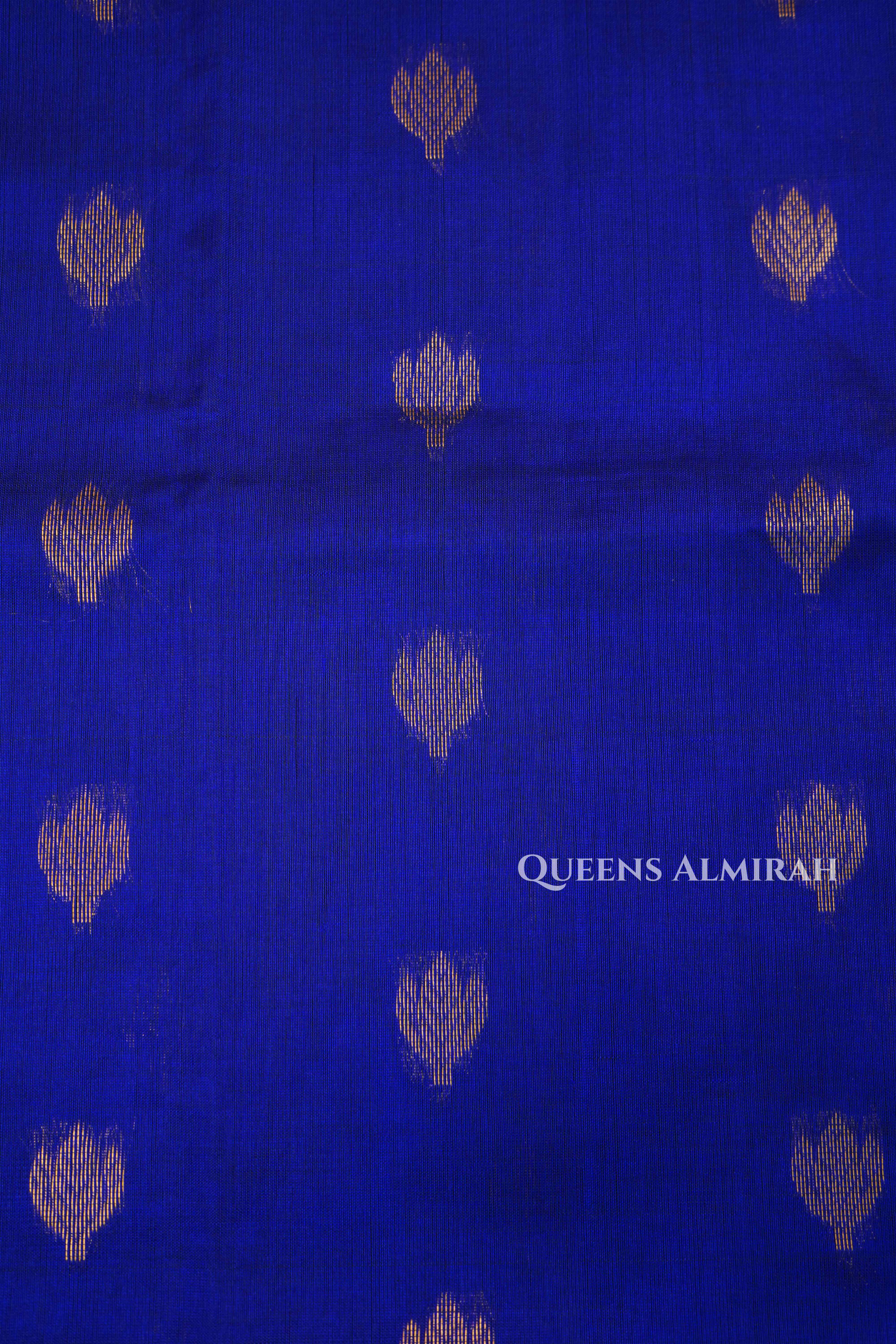 Royal Blue With Purple Pure Kanchi Silk Cotton Saree