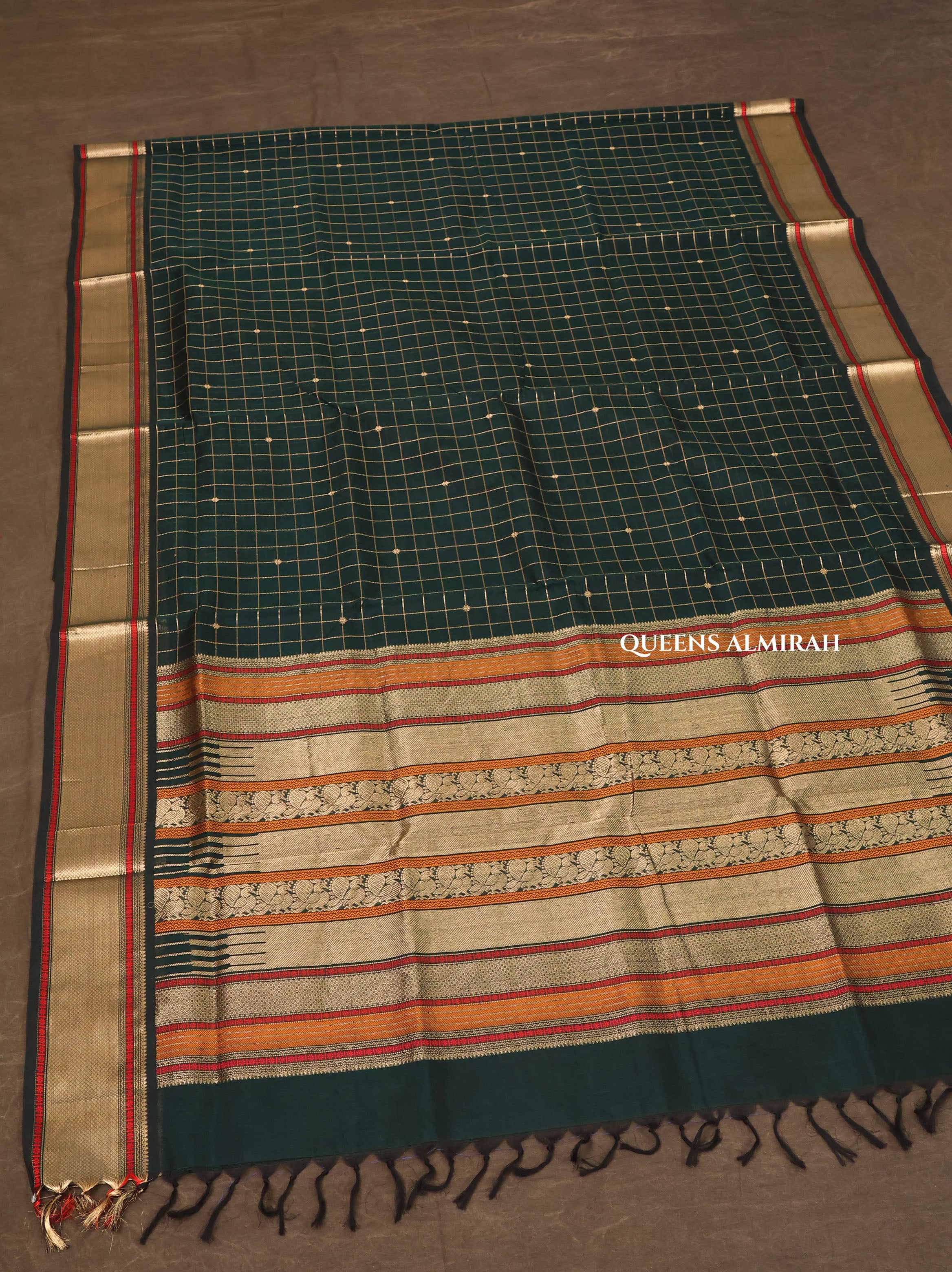 Meenakshi Green Chettinad Silk Cotton Saree