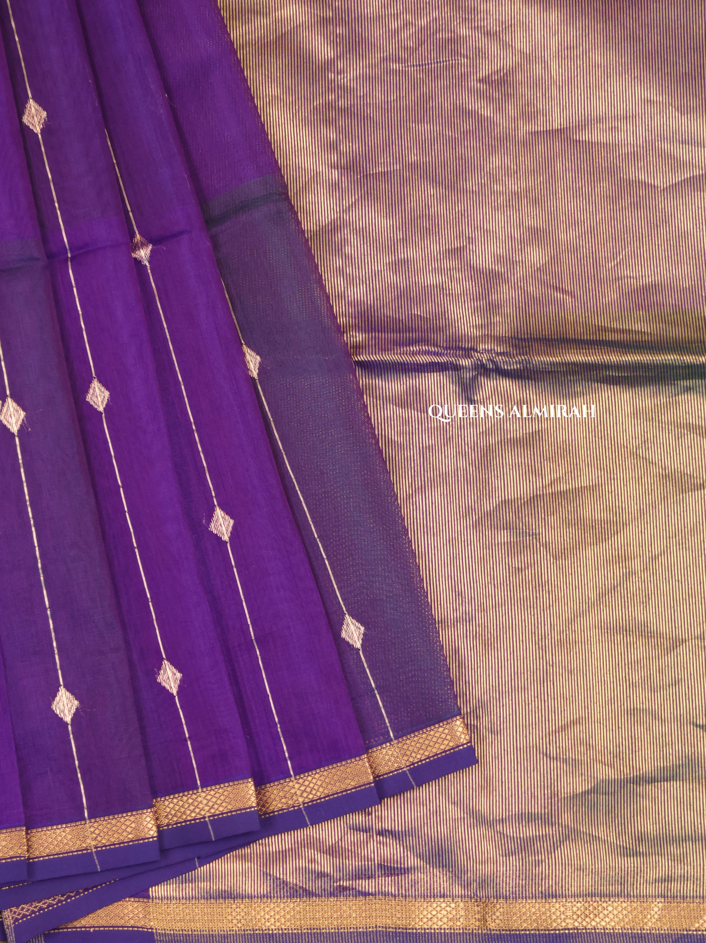 Purple Maheshwari Silk Cotton Saree
