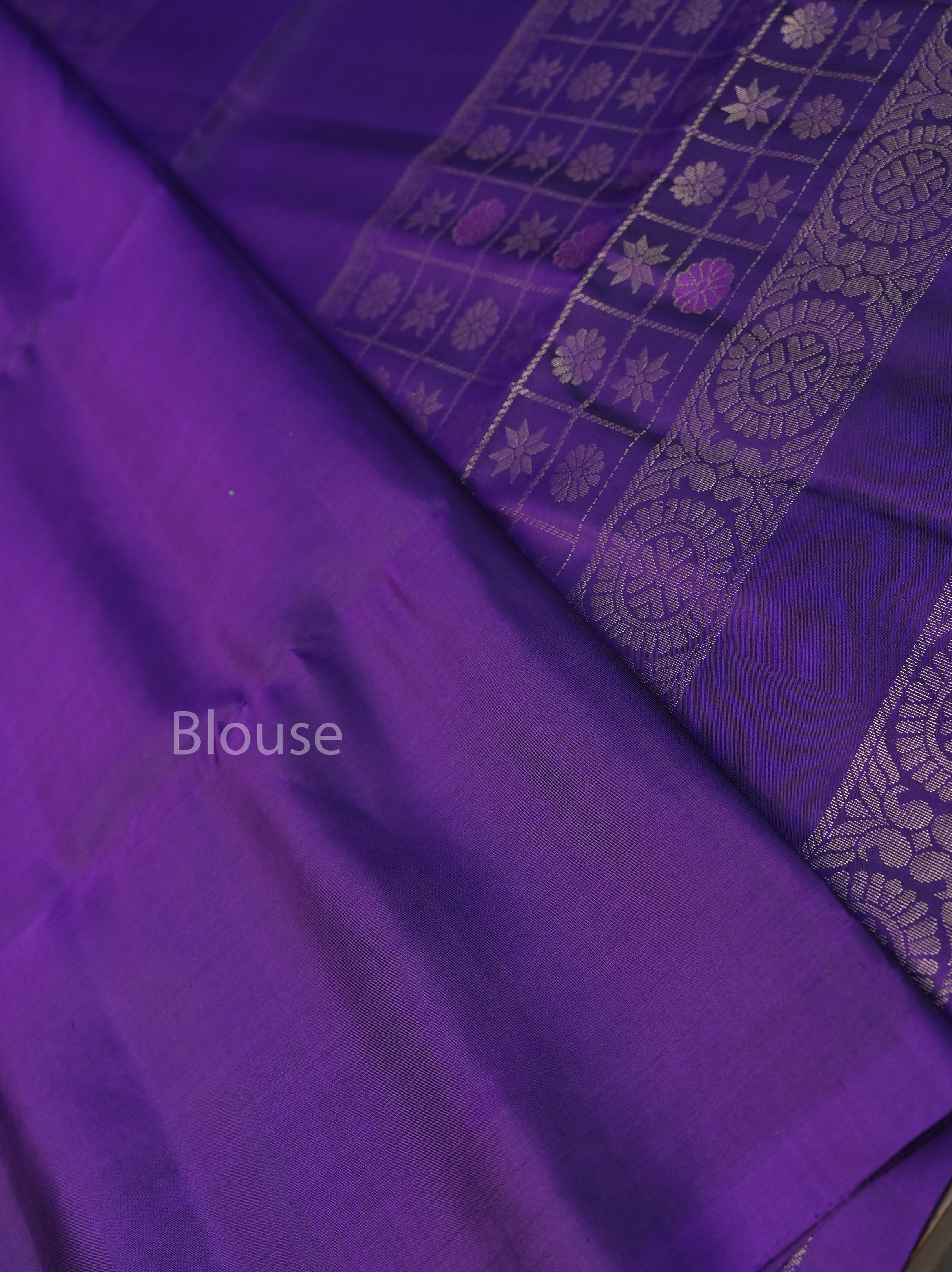 Purple Athangudi Inspired Pure Soft Silk Saree