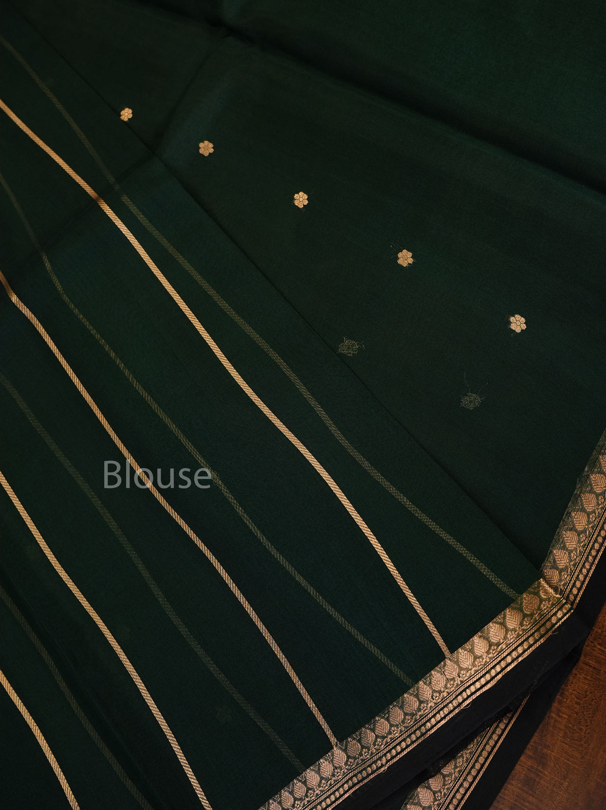 Dark Green  Banarasi Kora Organza Silk saree