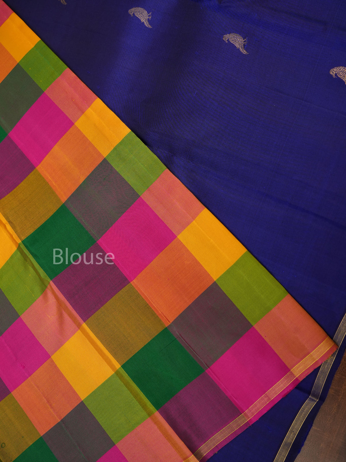 Navy Blue With Pazhum Pazhamum Pure Kanchivaram Silk Saree
