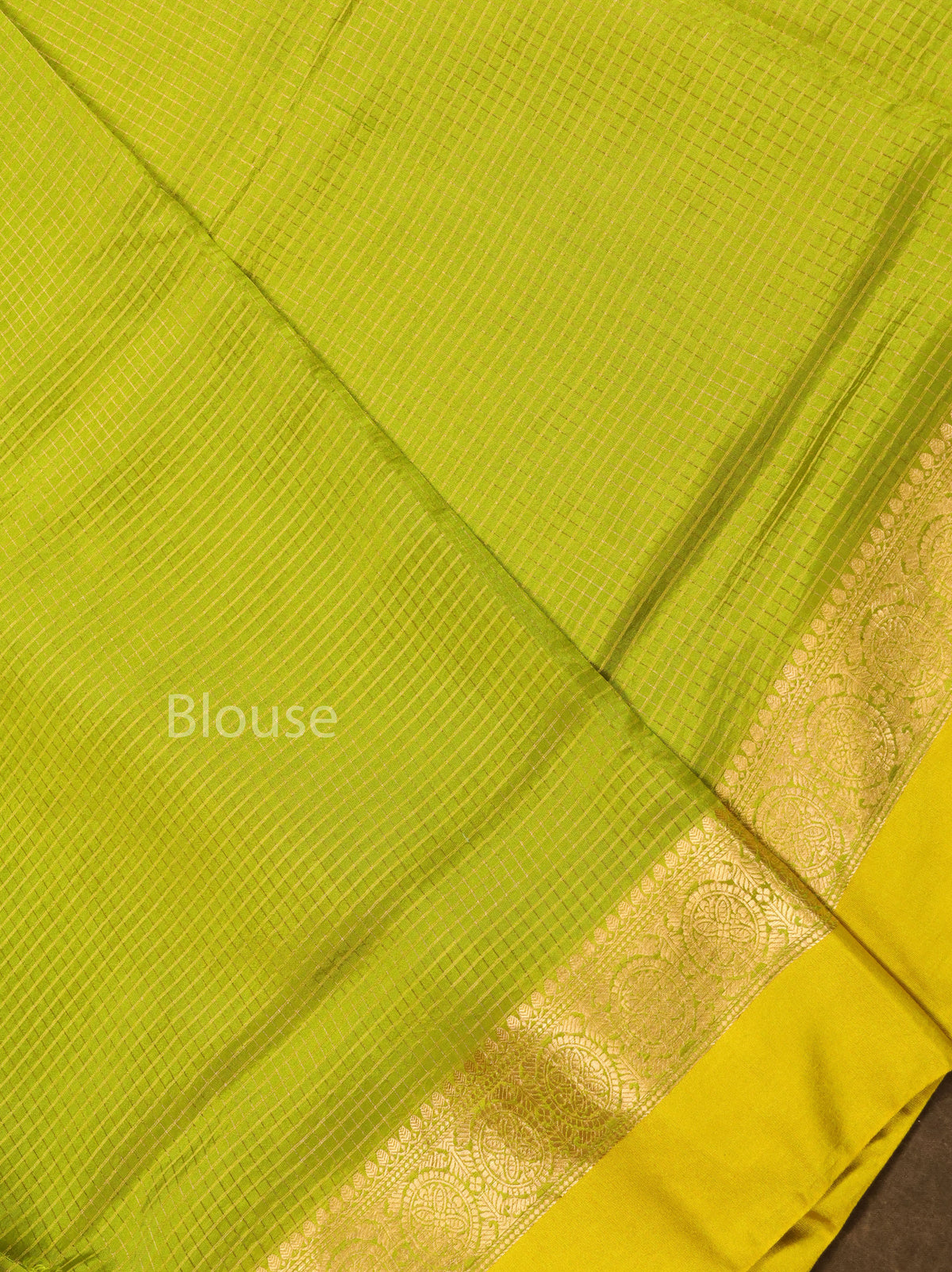 Parrot Green Maheshwari Silk Saree